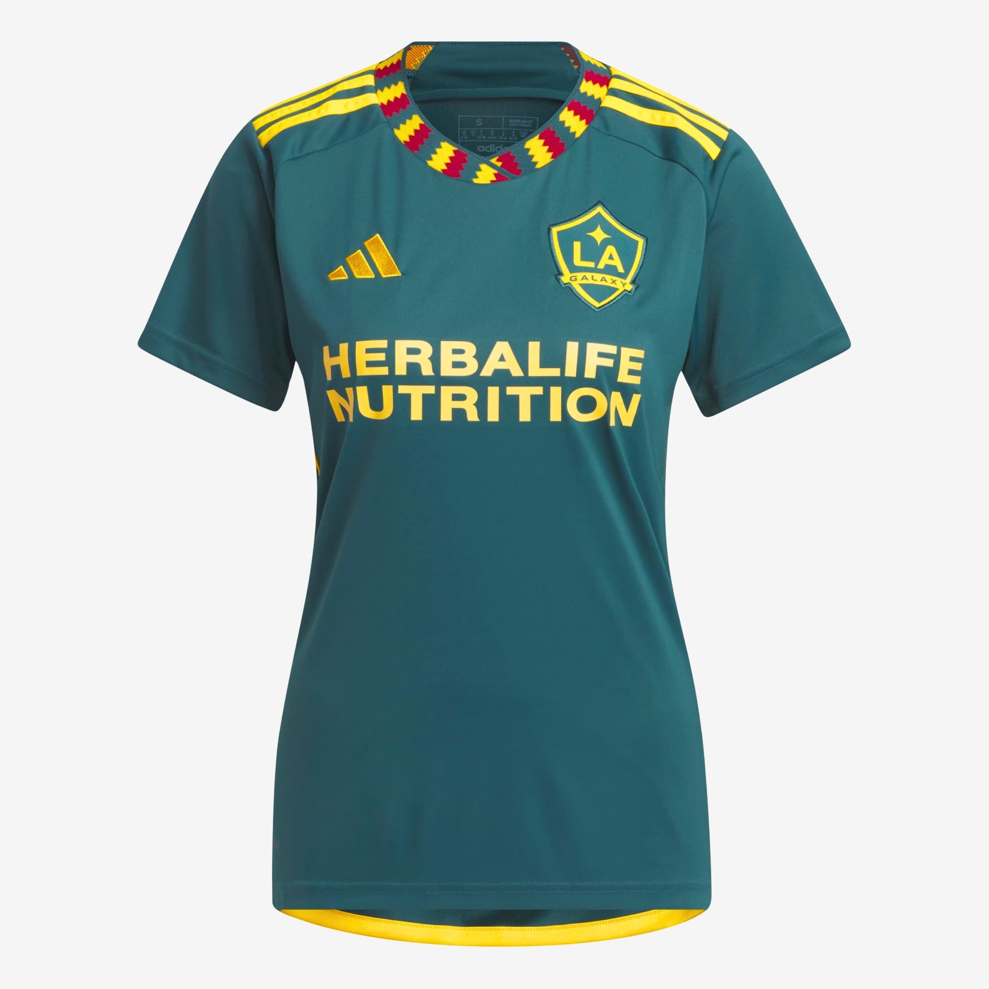 adidas LA Galaxy 2023/24 Stadium Away Women's Soccer Jersey - Mystery Green / Team Collegiate Gold