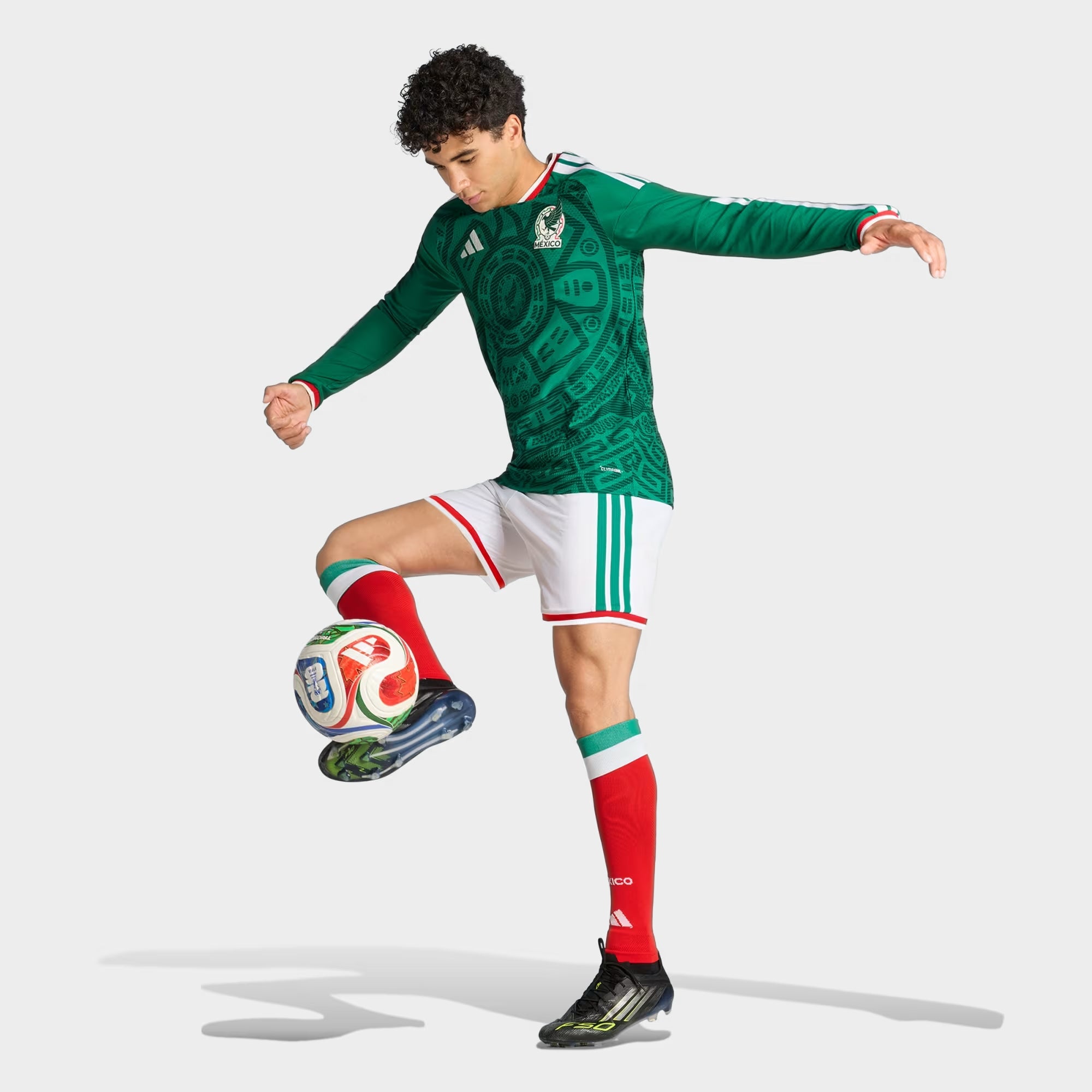 adidas Mexico 2026 Match Home Men's Soccer Authentic Long-Sleeve Jersey - Bold Green