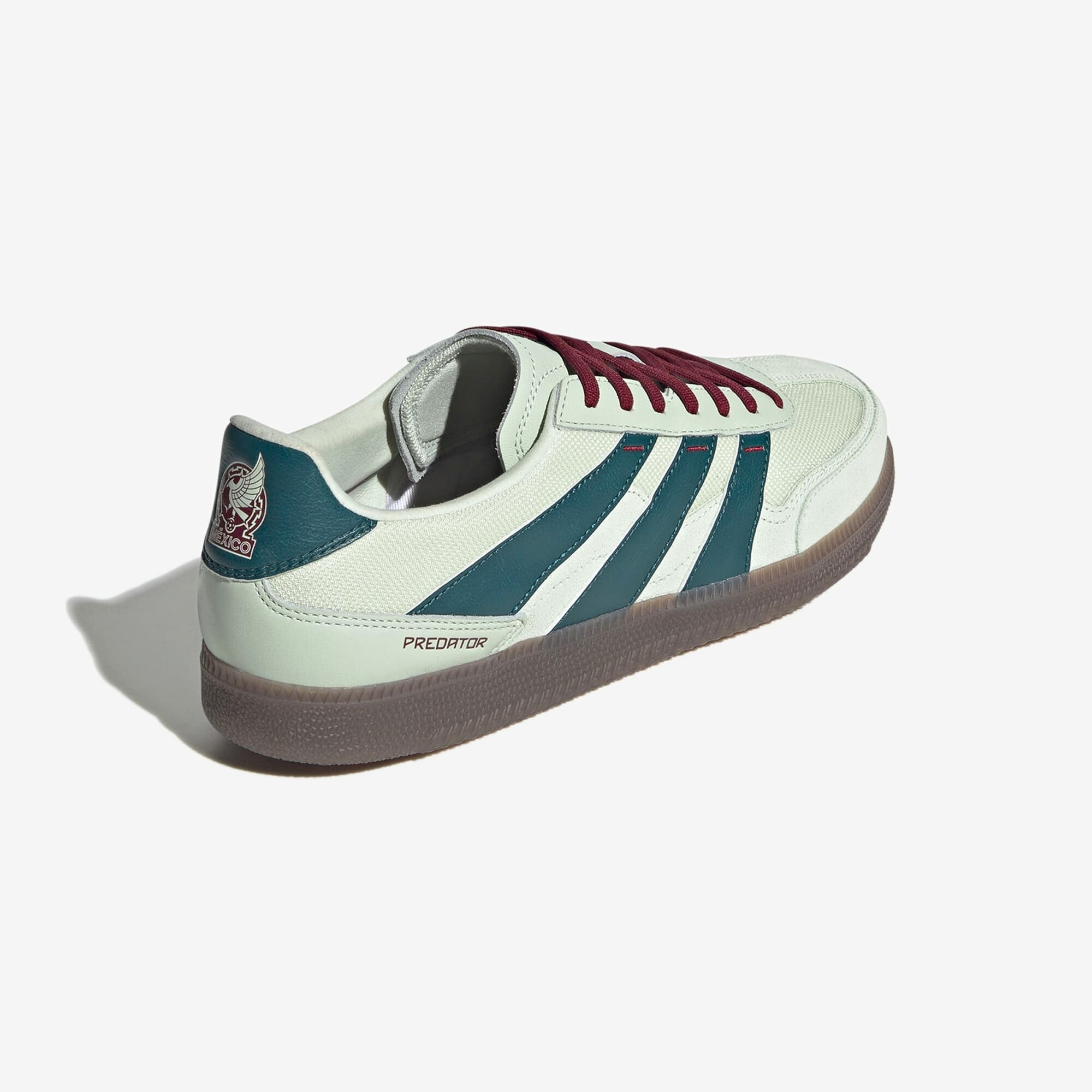 adidas Mexico Predator Freestyle IC Low-Top Soccer Shoes - Linen Green / Mystery Green / Team Coll Burgundy 2