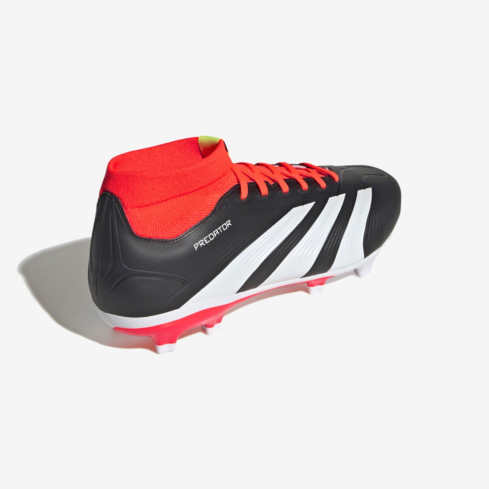 adidas Predator 24 League FG High-Top Soccer Cleats - Core Black / Cloud White / Solar Red