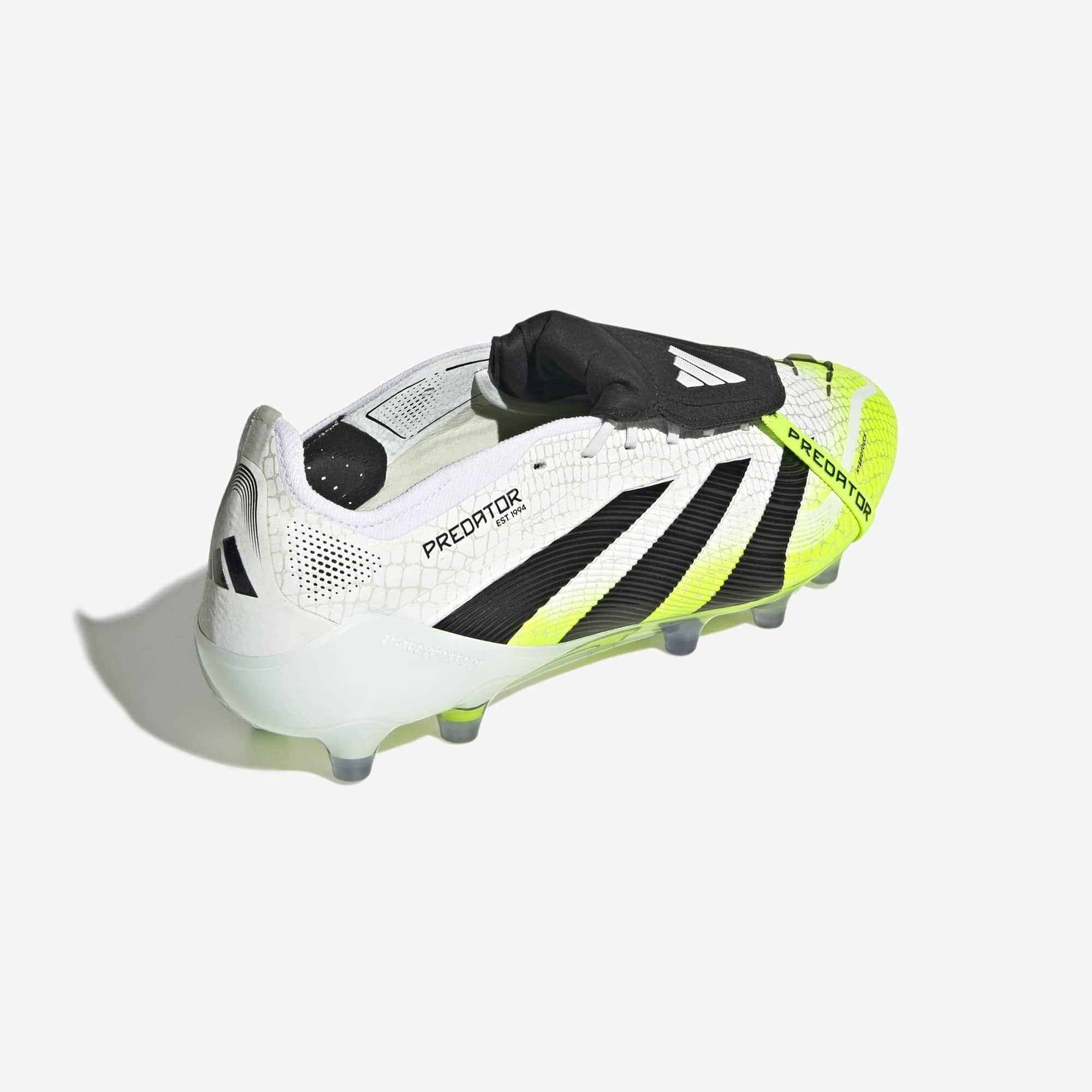 adidas Predator Elite Fold-Over Tongue Artificial-Grass Low-Top Soccer Cleats - Cloud White / Core Black / Lucid Lemon