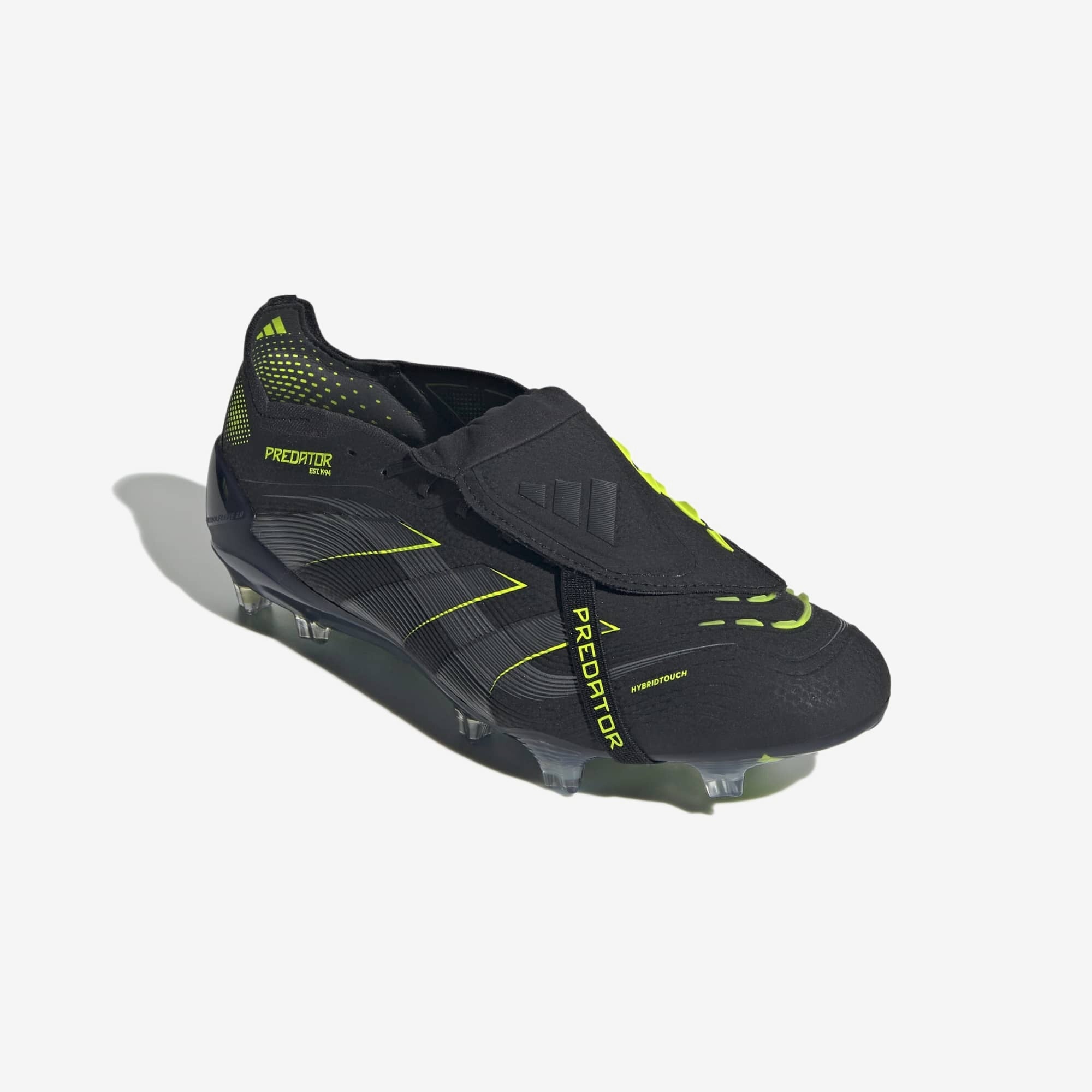 adidas Predator Elite Fold-Over Tongue Firm-Ground Low-Top Soccer Cleats - Core Black / Carbon / Lucid Lemon