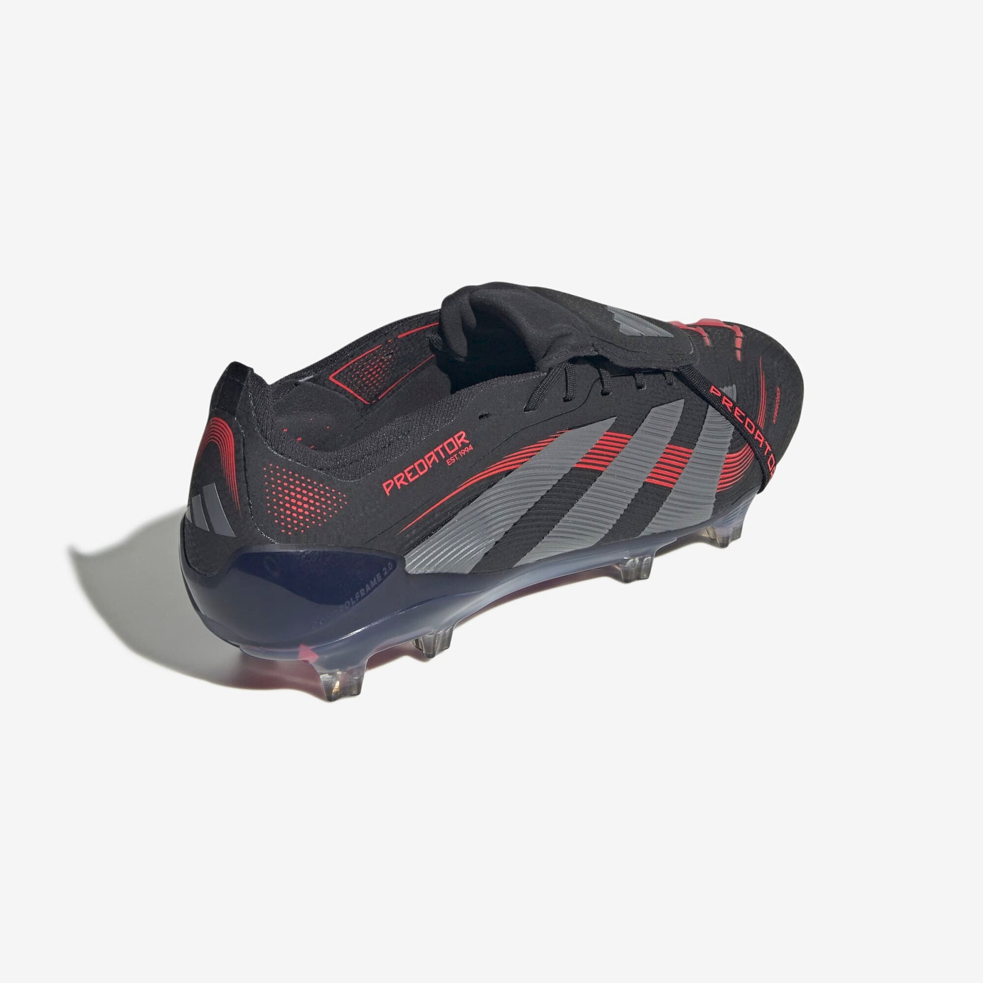 adidas Predator Elite Fold-Over Tongue FG Low-Top Soccer Cleats - Core Black / Grey Four / Lucid Red