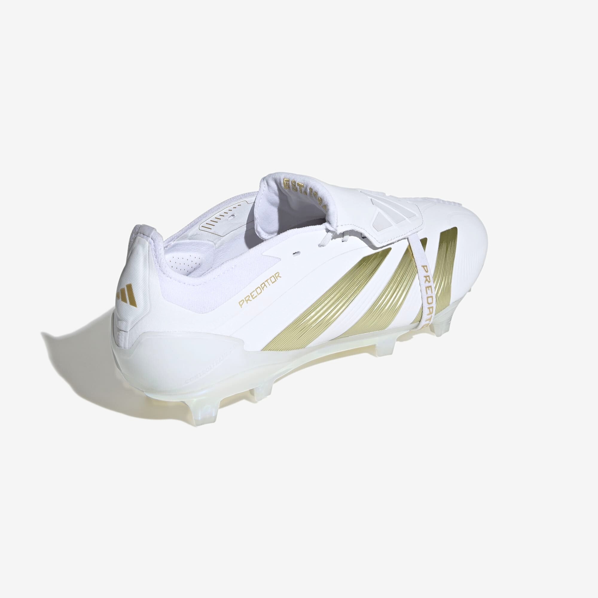 adidas Predator Elite Fold-Over Tongue FG Low-Top Soccer Cleats - Cloud White / Gold Metallic / Cloud White