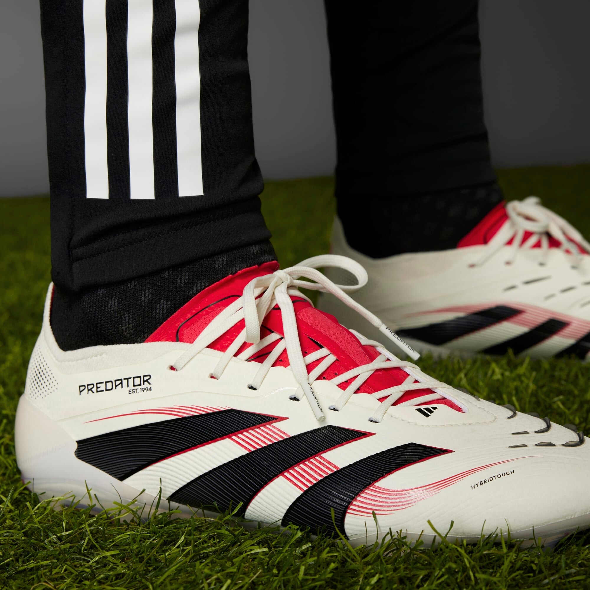 adidas Predator Elite FG Low-Top Soccer Cleats - Off White / Core Black / Pure Ruby