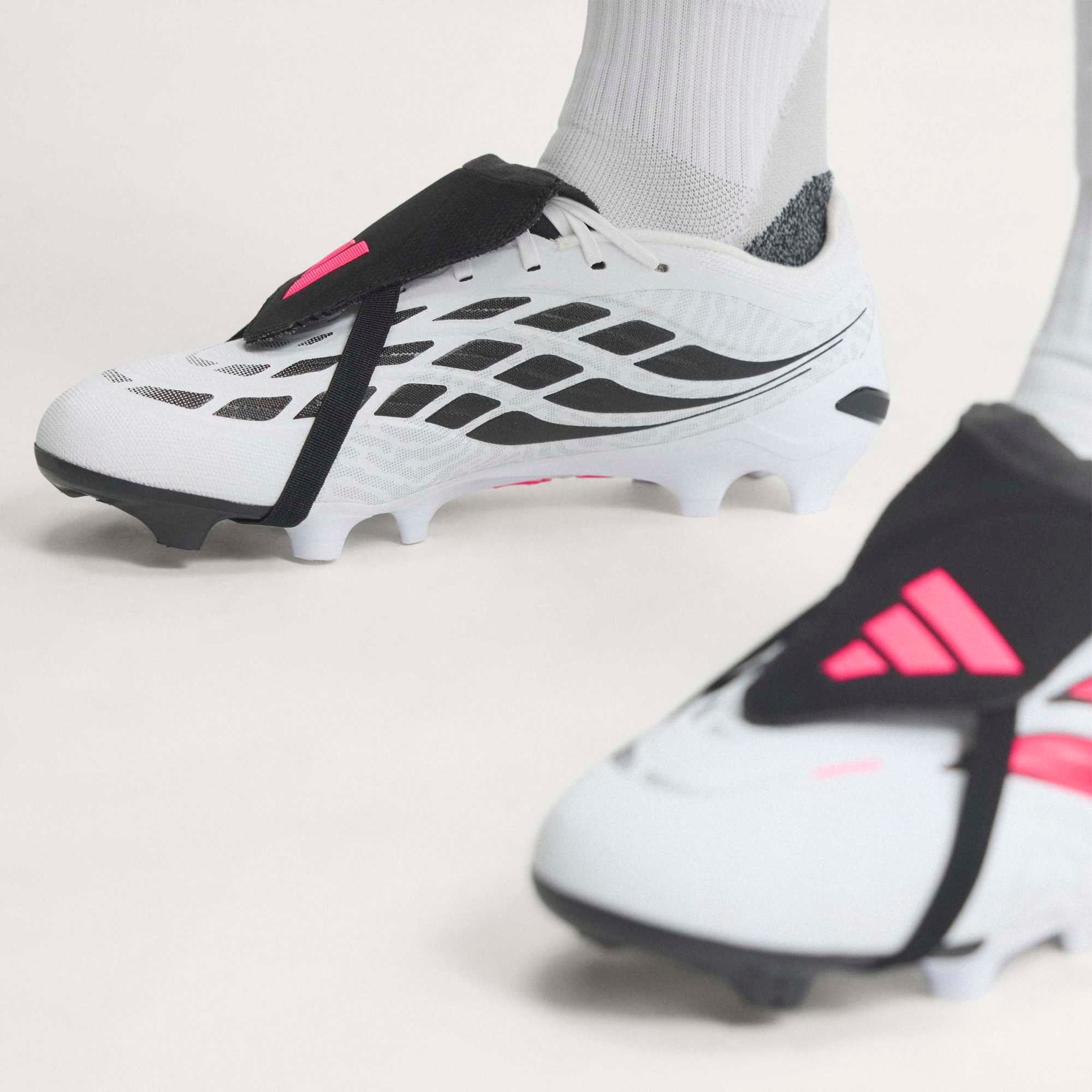 adidas Predator League Fold-Over Tongue Firm-Ground Low-Top Soccer Cleats - Cloud White / Solar Turbo / Core Black