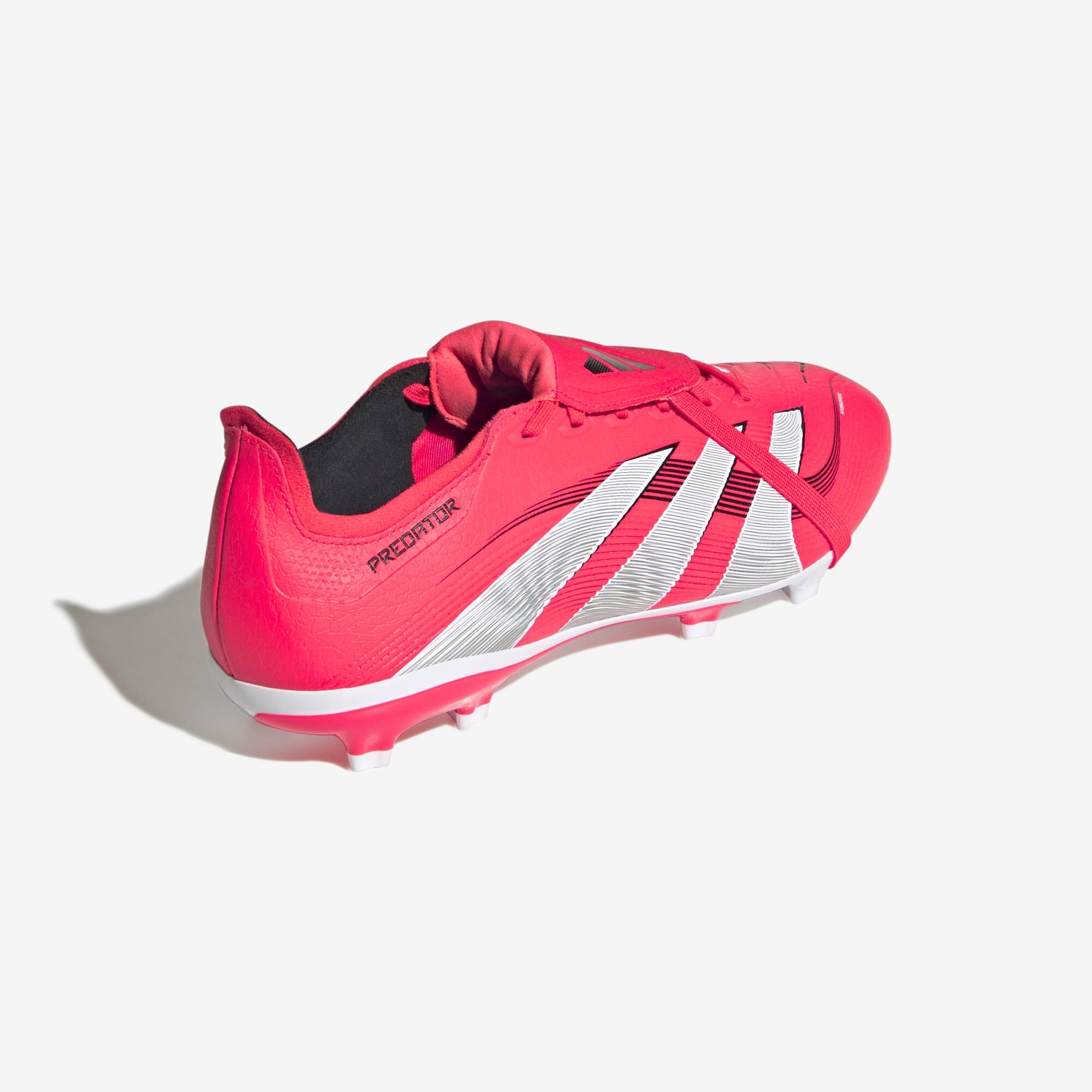 adidas Predator League Fold-Over Tongue FG/MG Low-Top Soccer Cleats - Lucid Red / Cloud White / Core Black