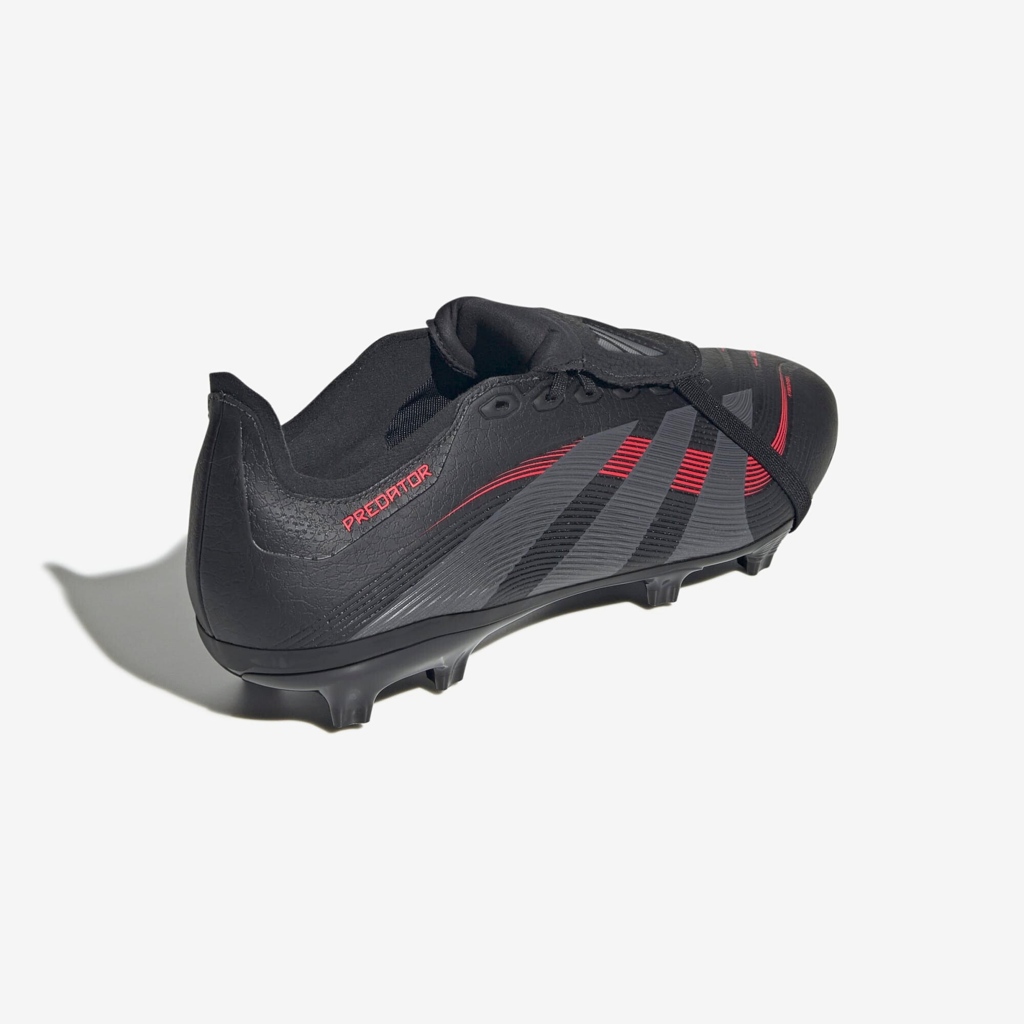 adidas Predator League Fold-Over Tongue FG/MG Low-Top Soccer Cleats - Core Black / Grey Four / Lucid Red