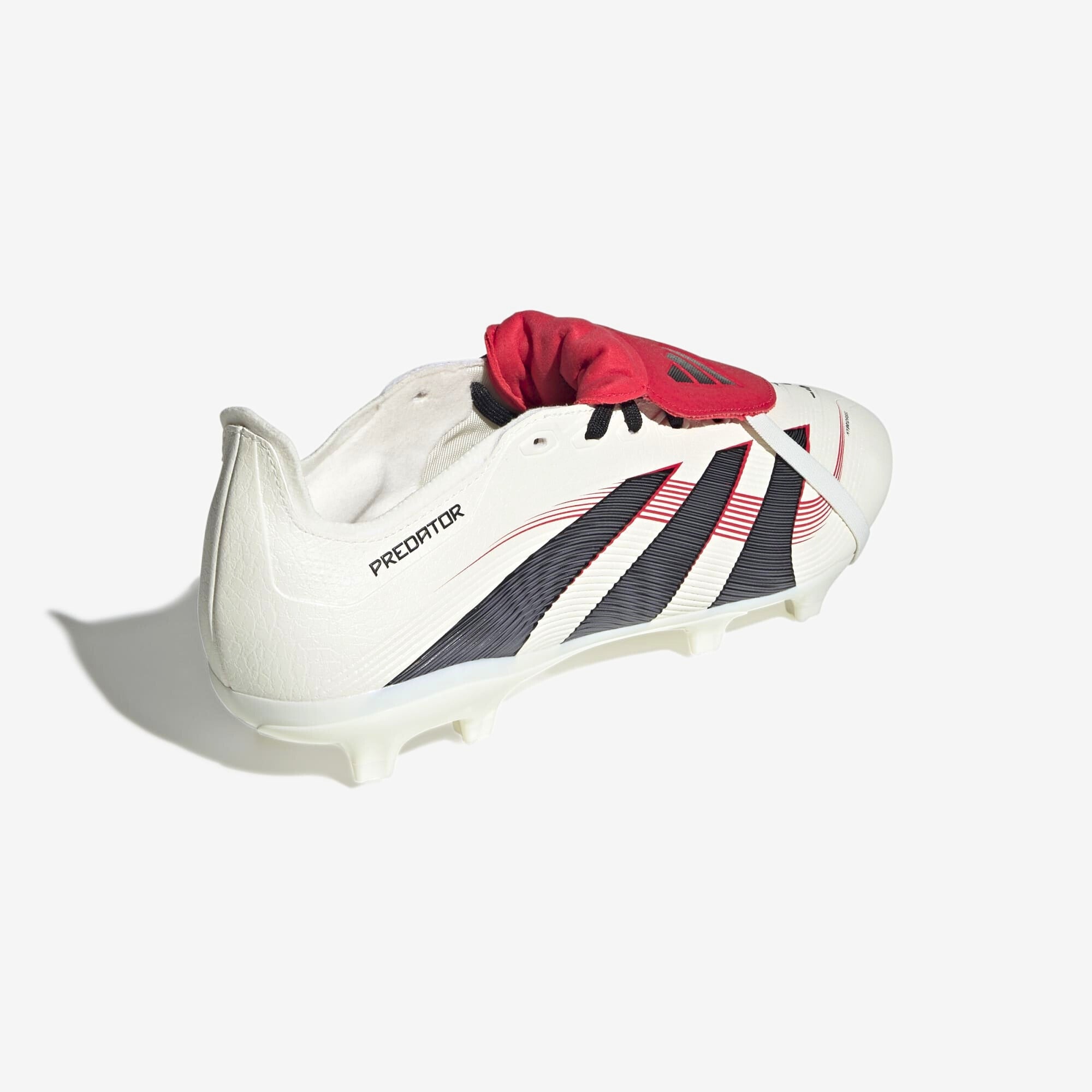 adidas Predator League Fold-Over Tongue FG/MG Low-Top Soccer Cleats - Off White / Core Black / Pure Ruby