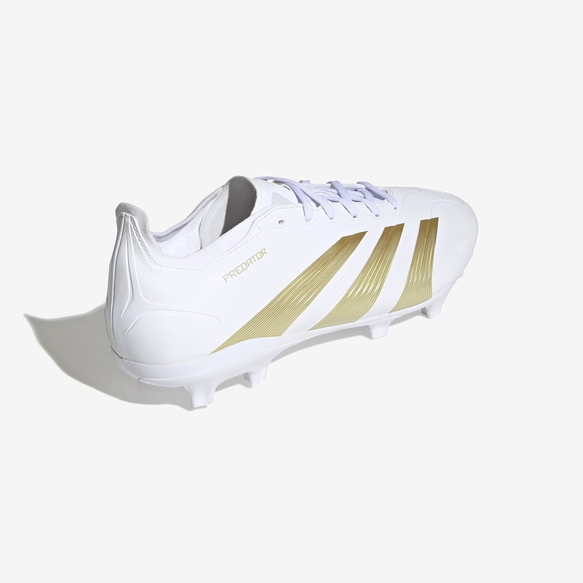 adidas Predator League FG Low-Top Soccer Cleats - Cloud White / Gold Metallic / Sandy Beige Met