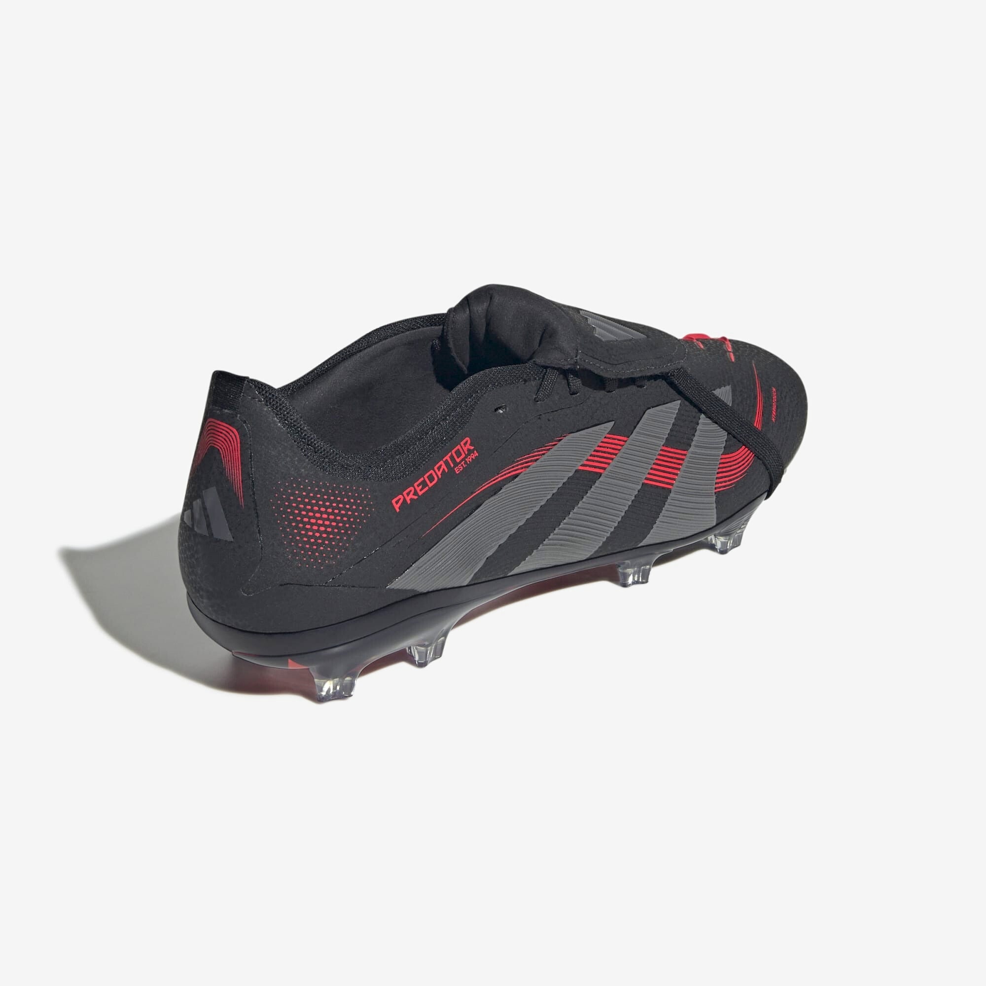 adidas Predator Pro Fold-Over Tongue FG Low-Top Soccer Cleats - Core Black / Grey Four / Lucid Red