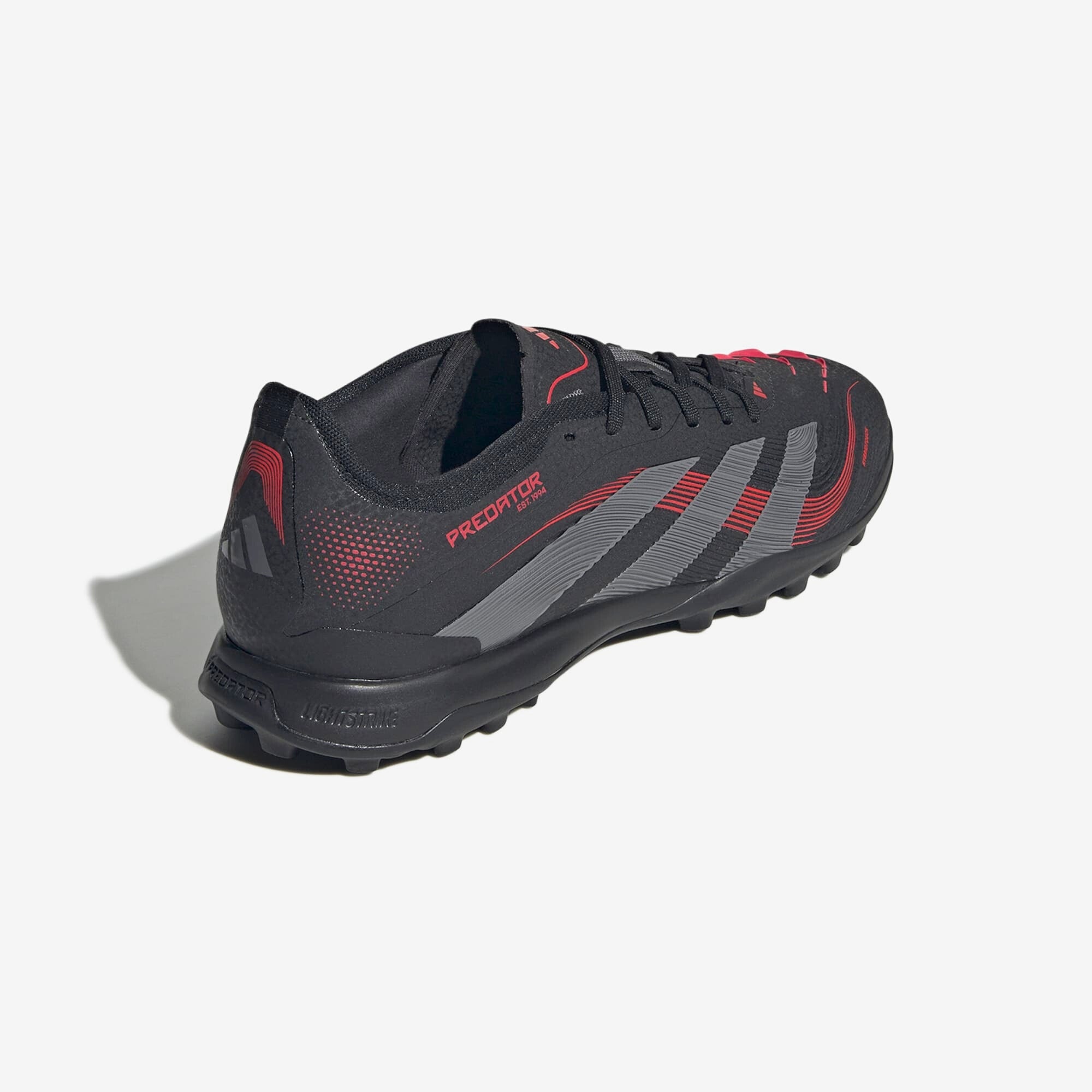 adidas Predator Pro TF Low-Top Soccer Shoes - Core Black / Grey Four / Lucid Red