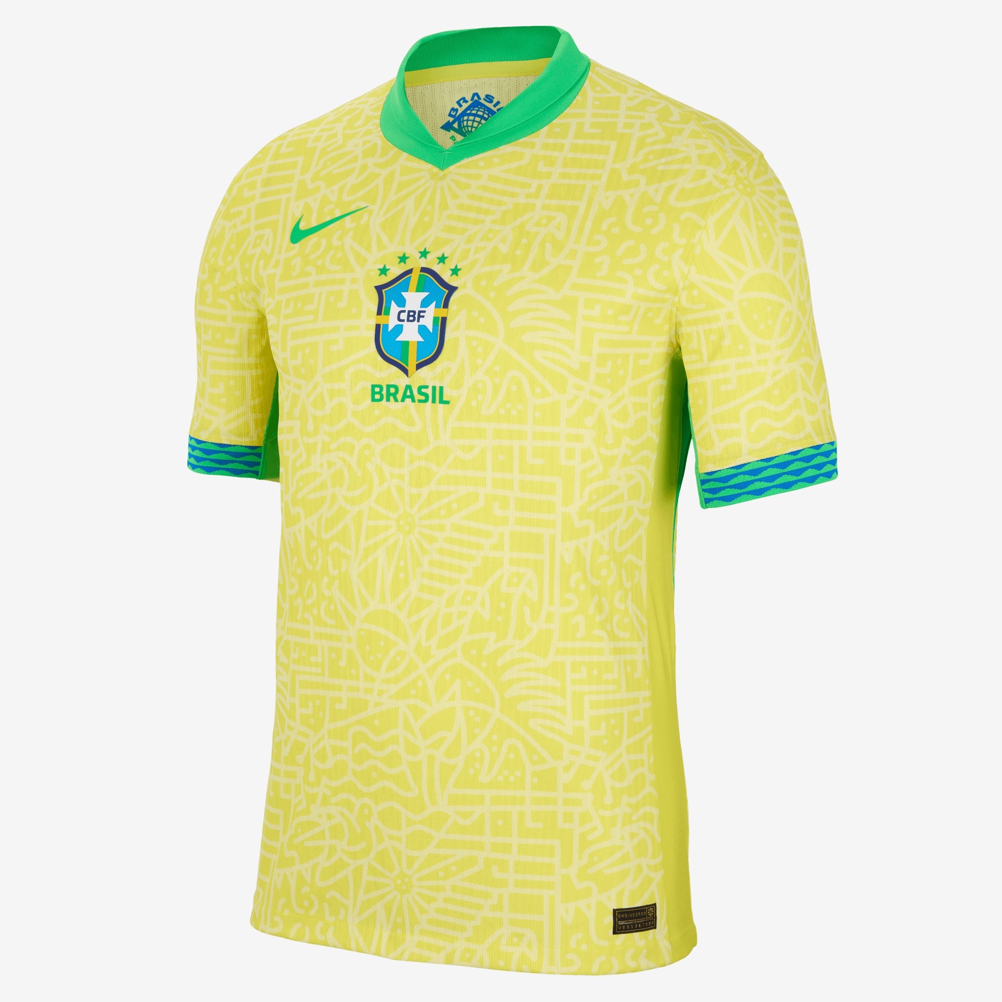 Nike Brazil 2024 Match Home Men's Dri-FIT ADV Soccer Authentic Jersey - Dynamic Yellow/Lemon Chiffon/Green Spark