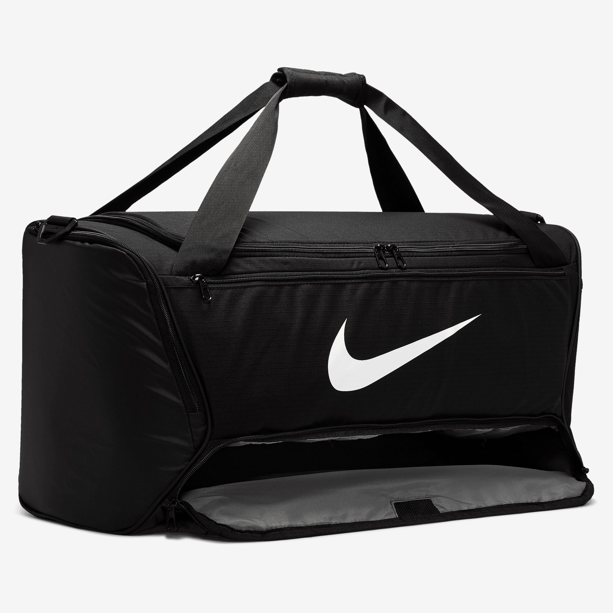 Nike Brasilia Training Duffel Bag (Medium, 60L) - Black/Black/White