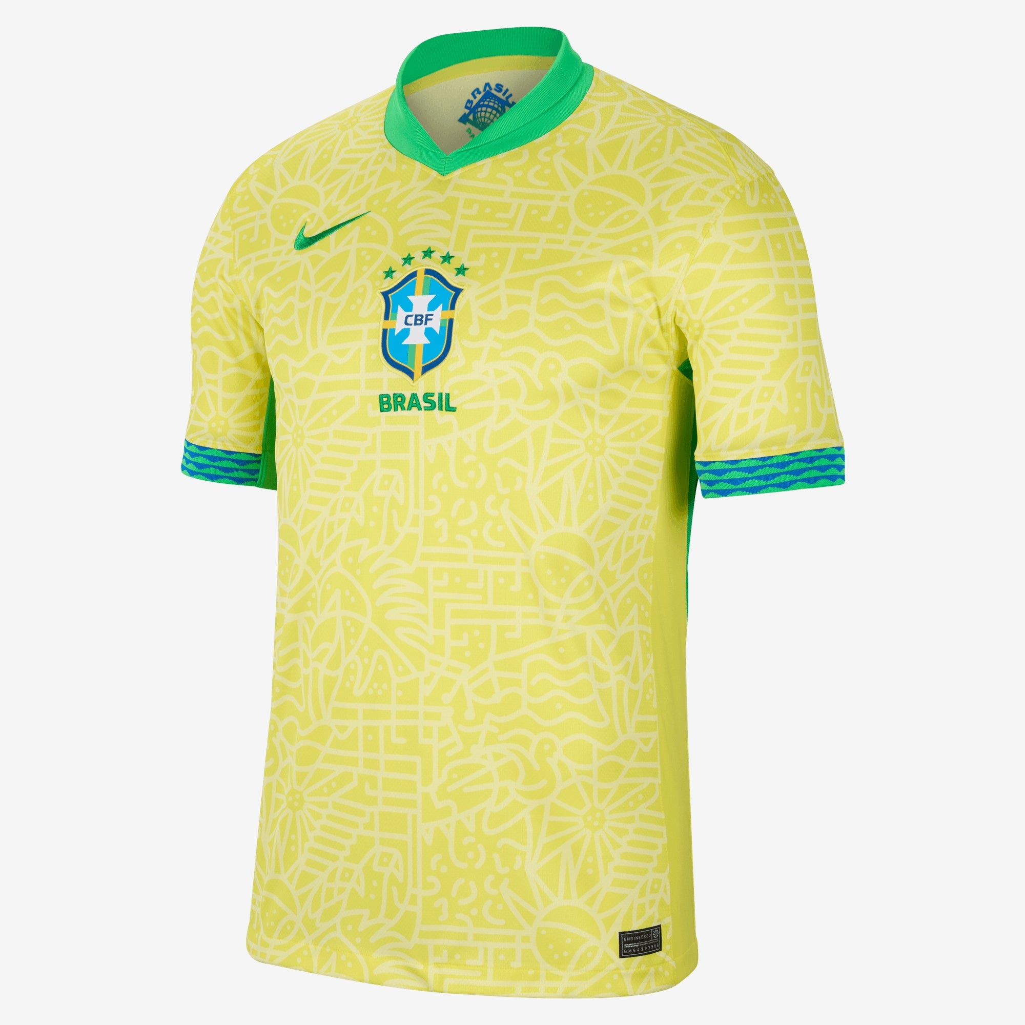 Nike Brazil 2024 Stadium Home Men's Dri-FIT Soccer Replica Jersey - Dynamic Yellow/Lemon Chiffon/Green Spark