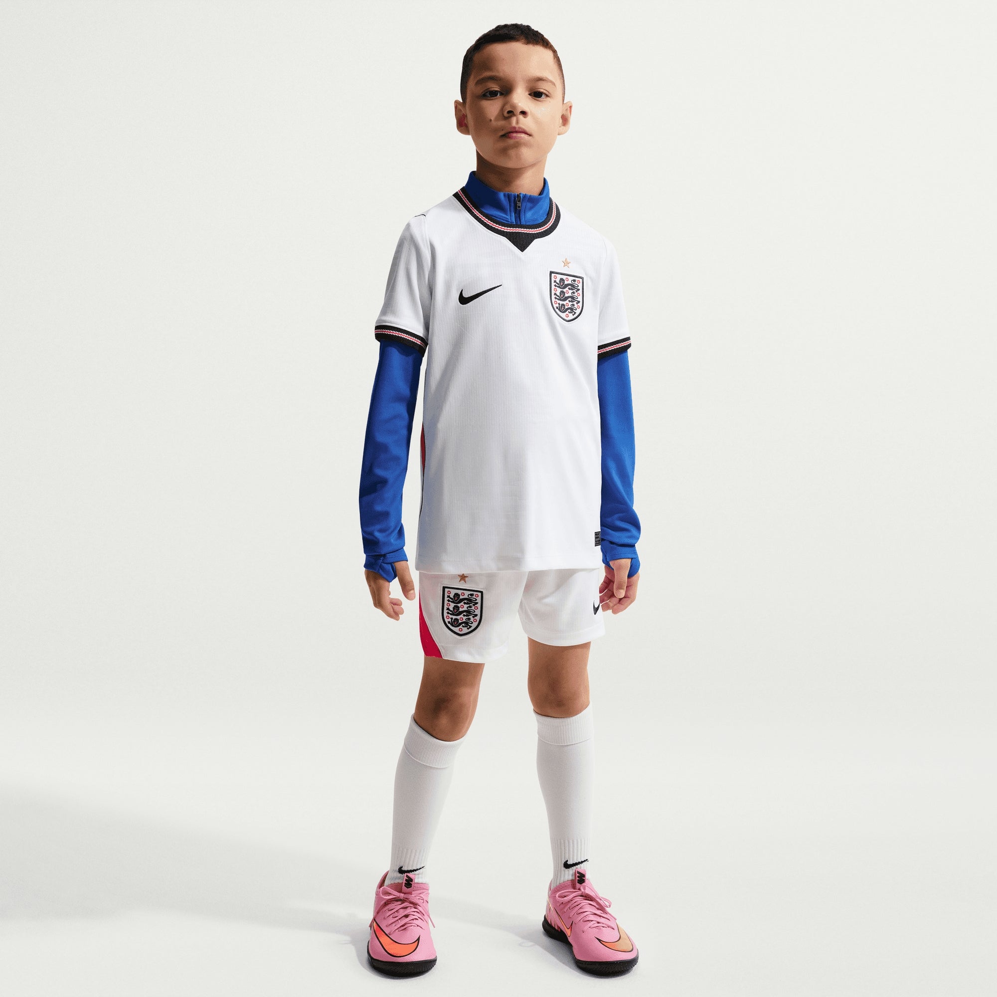 Nike England 2026 Stadium Home Big Kids' Dri-FIT Soccer Replica Jersey - White/Speed Red/Obsidian/Obsidian
