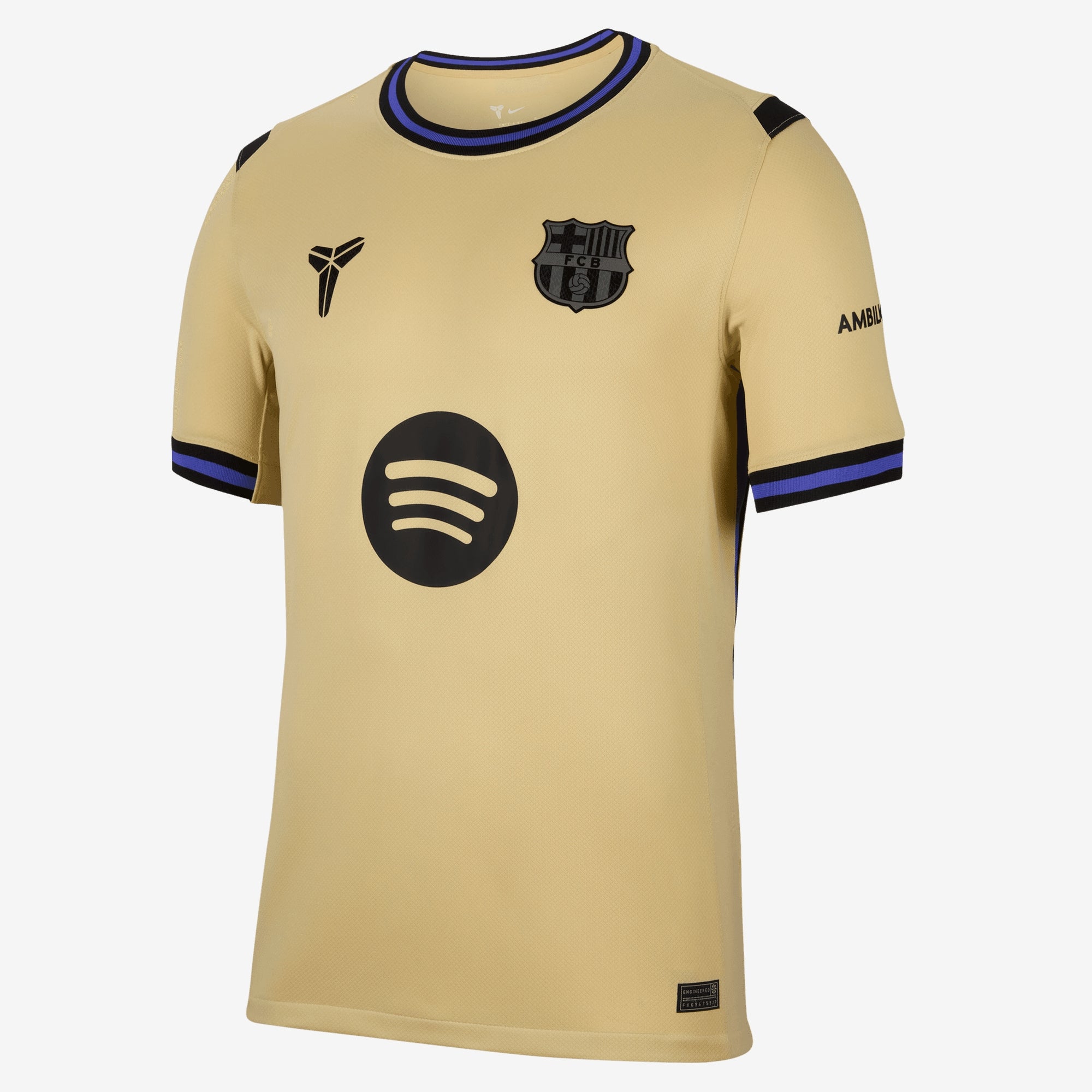 Nike FC Barcelona 2025/26 Stadium Away Men's Kobe Dri-FIT Soccer Replica Jersey - Team Gold/Team Gold/Persian Violet/Black