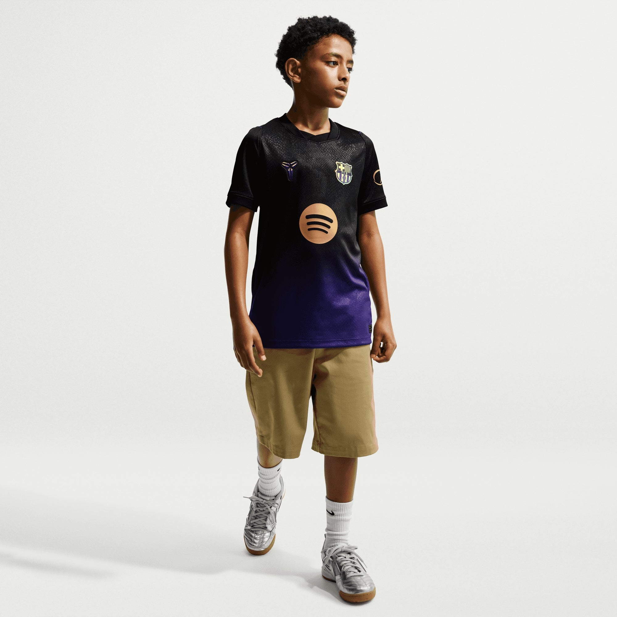 Nike FC Barcelona 2026/27 Stadium Away Big Kids' Kobe Dri-FIT Soccer Replica Jersey - Field Purple/Field Purple/Metallic Gold
