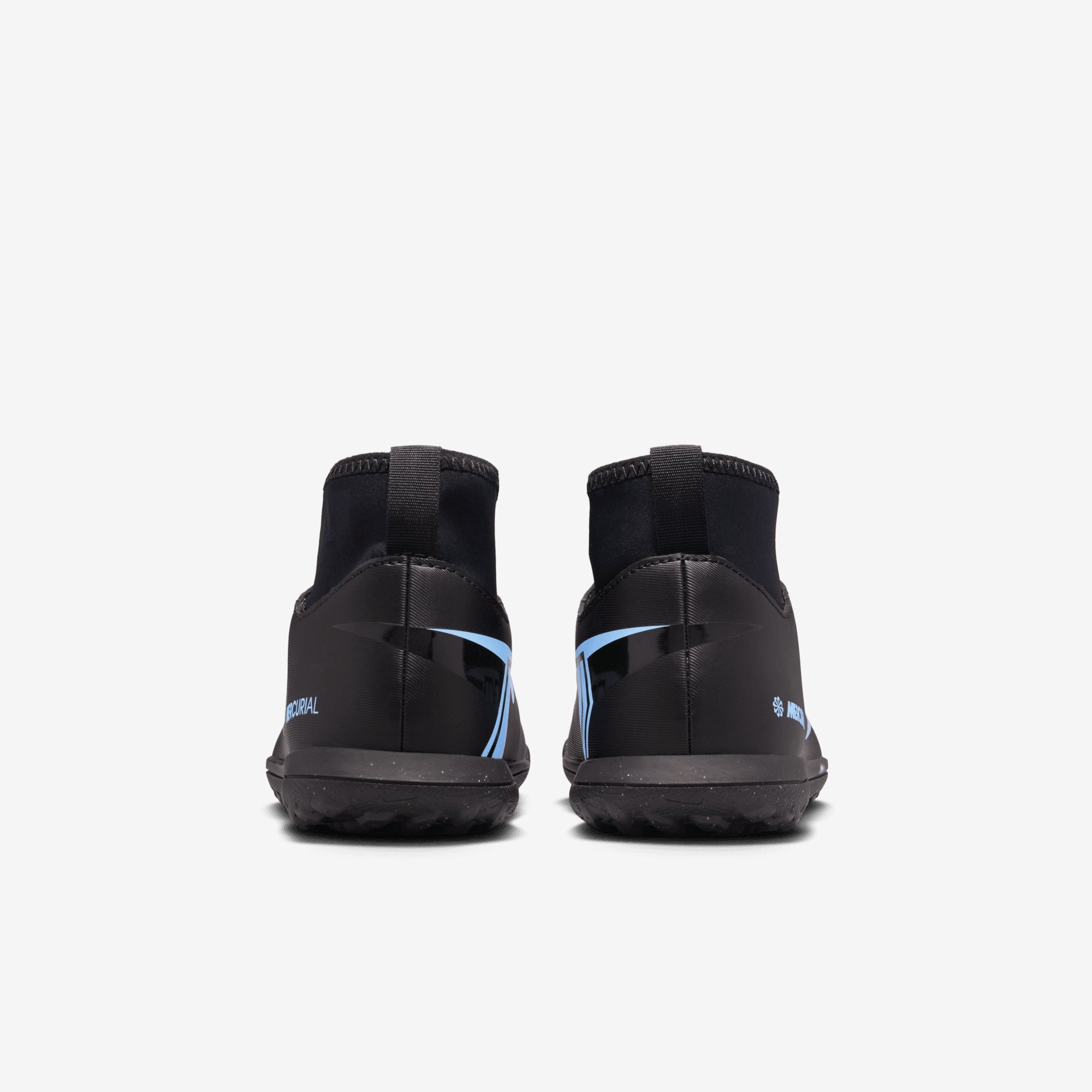 Nike Jr. Mercurial Superfly 10 Club Little/Big Kids' Turf High-Top Soccer Shoes - Black/Black