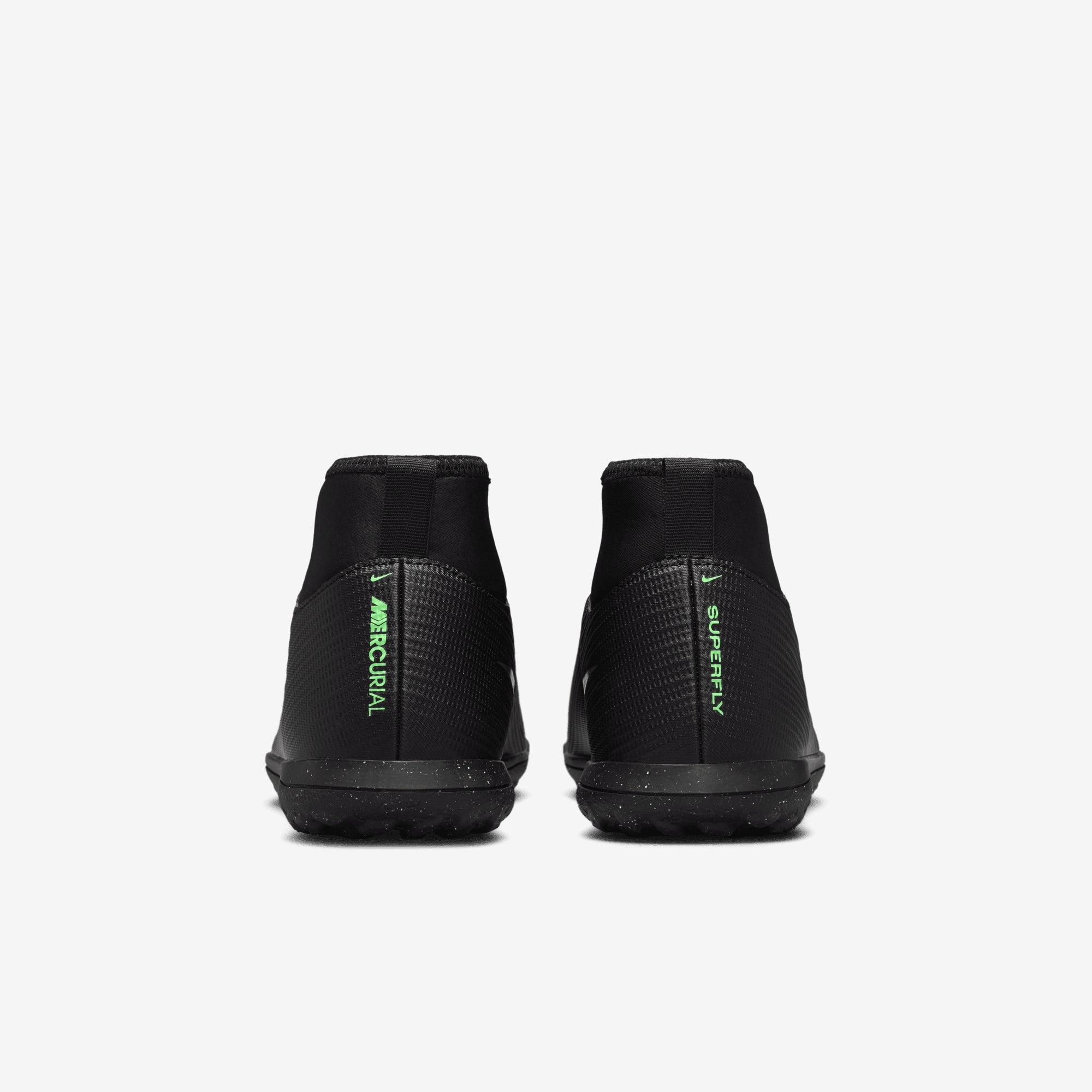 Nike Jr. Mercurial Superfly 11 Club Big Kids' Turf High-Top Soccer Shoes - Black/Illusion Green-Black