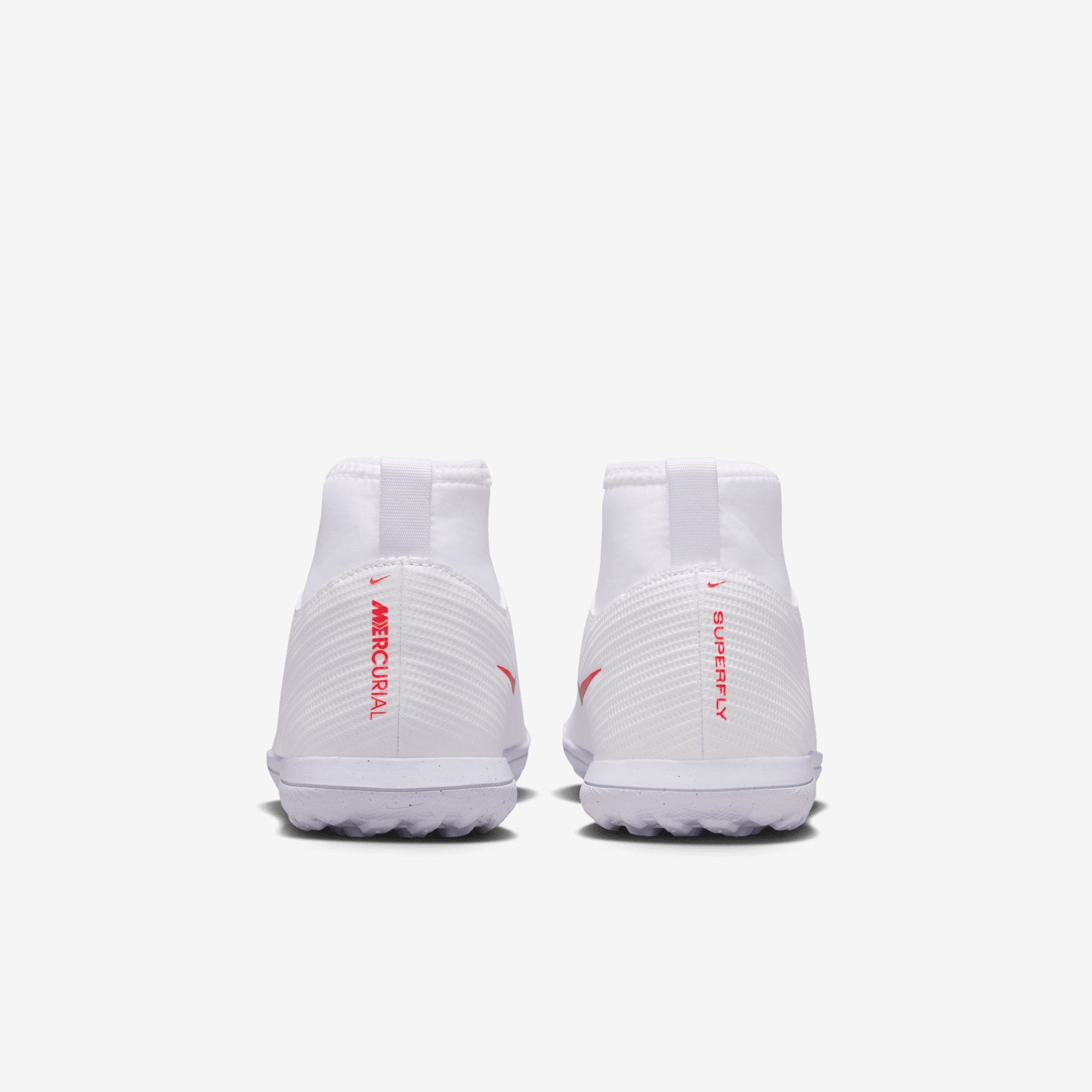 Nike Jr. Mercurial Superfly 11 Club Big Kids' Turf High-Top Soccer Shoes - White/Blur-Bright Crimson