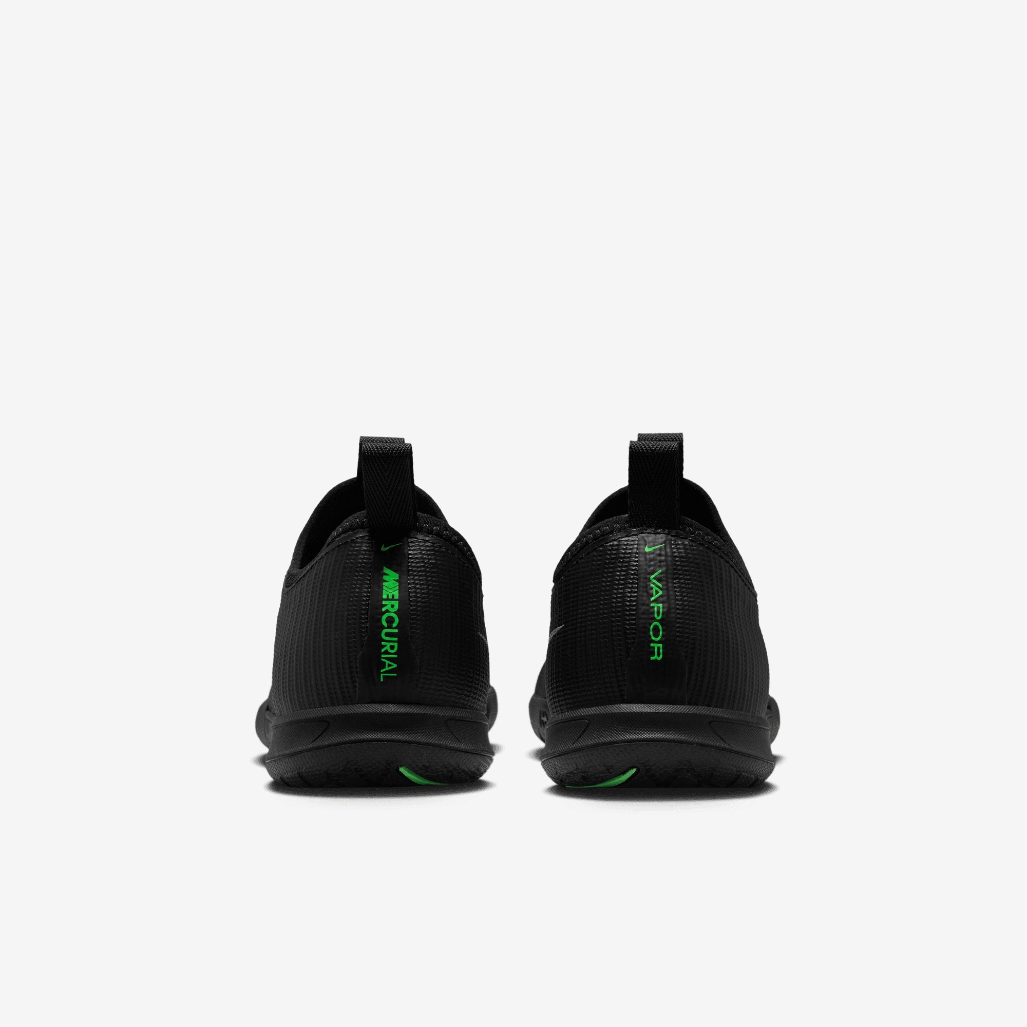 Nike Jr. Mercurial Vapor 17 Academy Big Kids' Indoor/Court Low-Top Soccer Shoes - Black/Illusion Green-Black