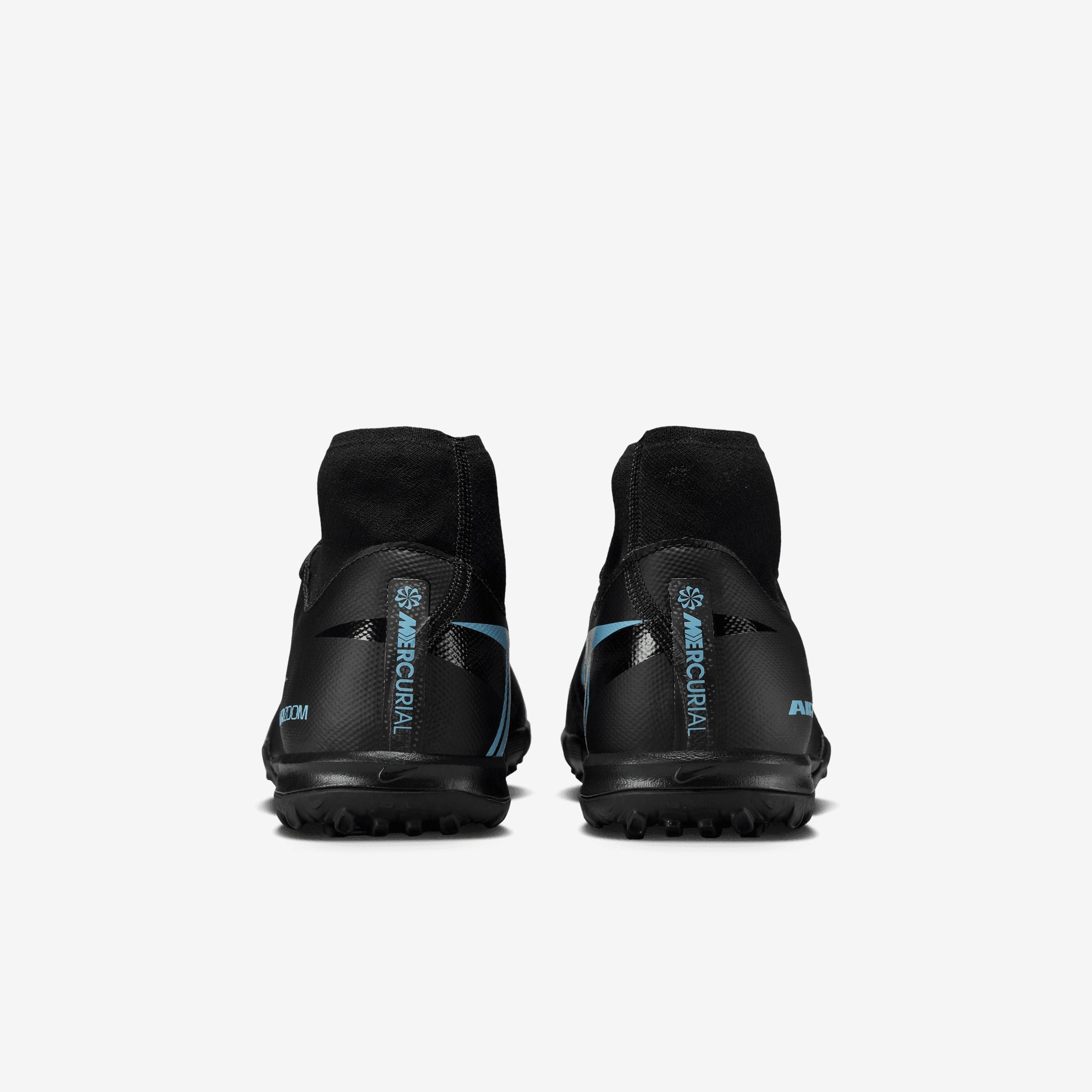 Nike Mercurial Superfly 10 Academy Turf High-Top Soccer Shoes - Black/Ice Blue