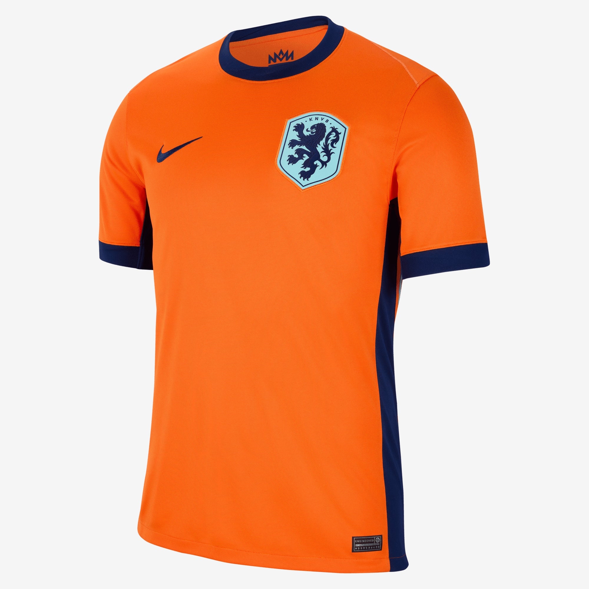 Nike Netherlands (Men's Team) 2024/25 Stadium Home Men's Dri-FIT Soccer Replica Jersey - Safety Orange/Blue Void/Copa/Blue Void