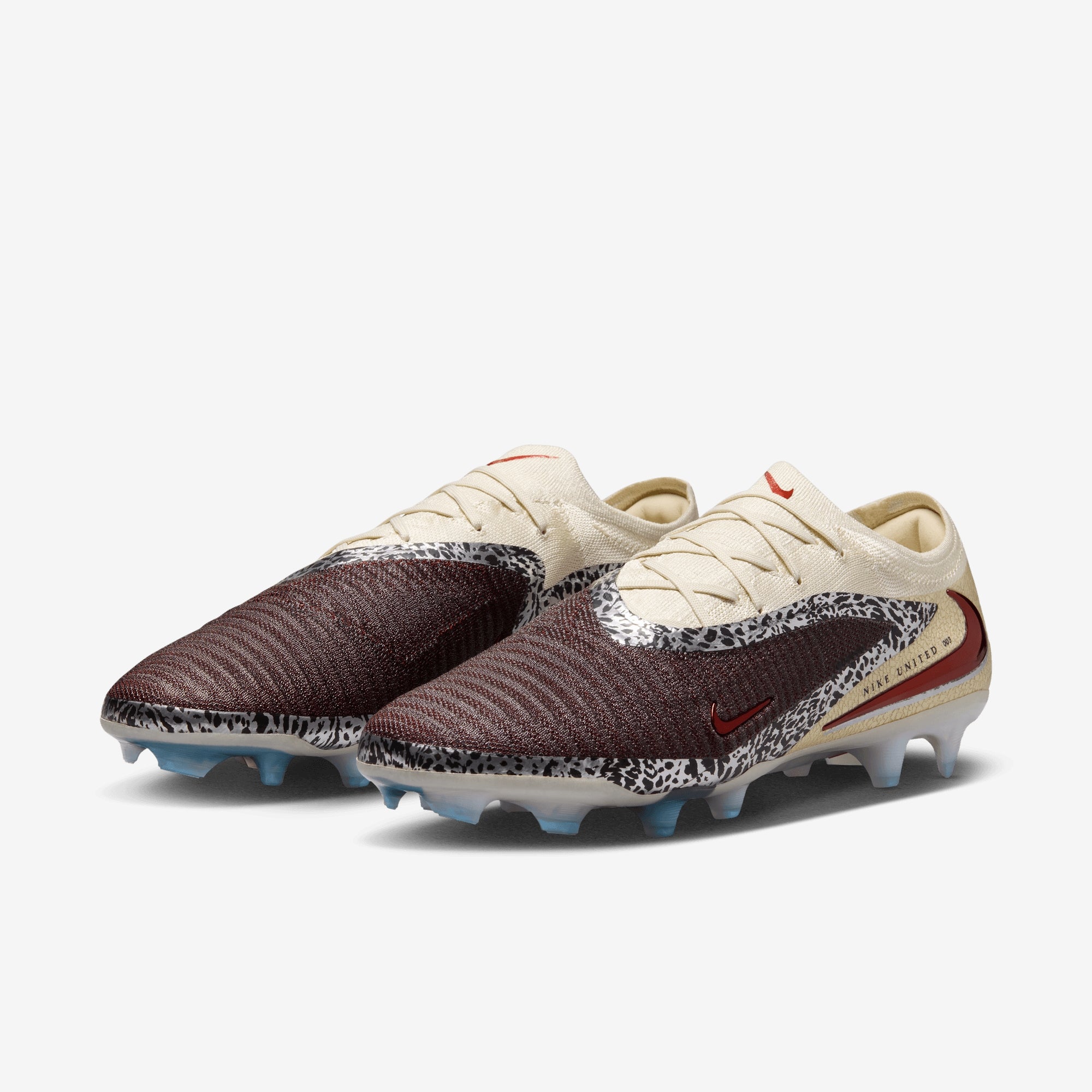 Nike United Phantom 6 Low Elite Firm-Ground Soccer Cleats - Burgundy Crush/University Red-Fossil