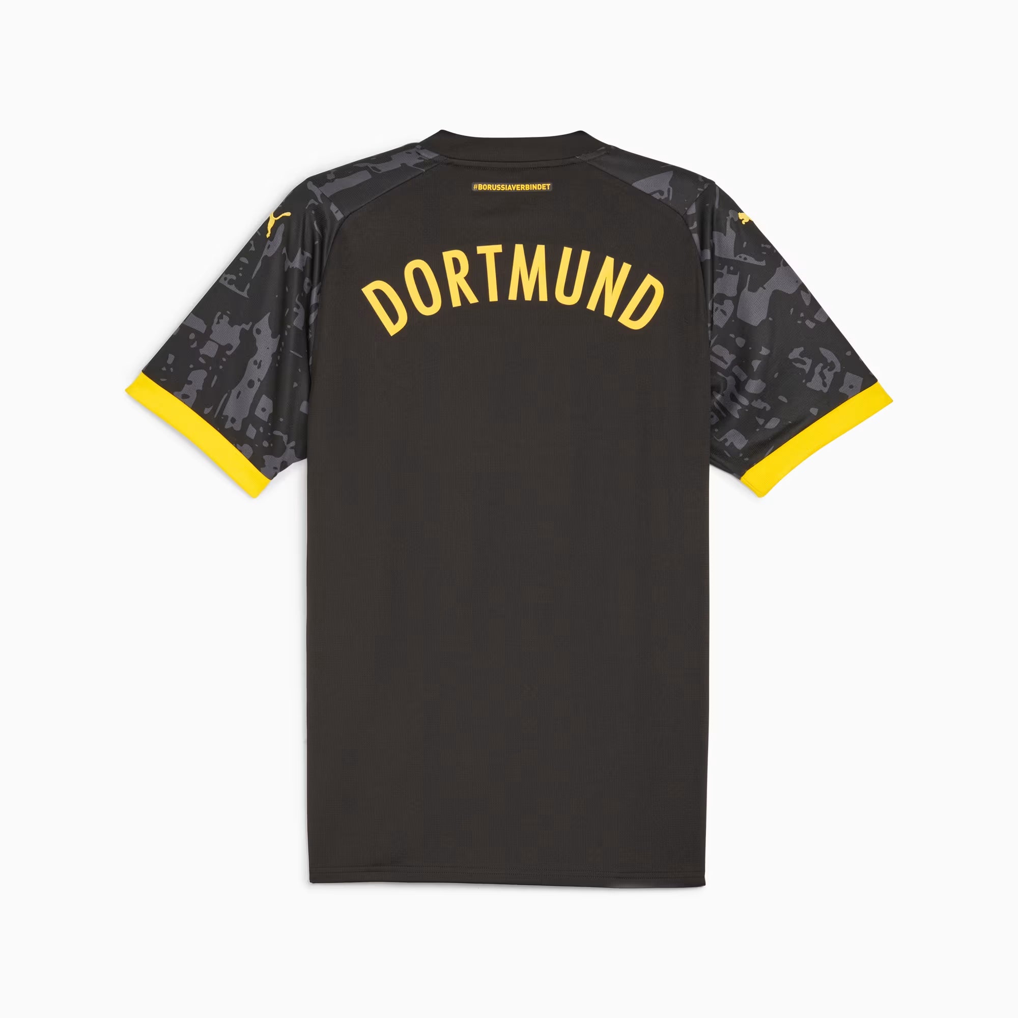 PUMA Borussia Dortmund 2023/24 Stadium Away Men's Soccer Replica Jersey - PUMA Black-Cyber Yellow