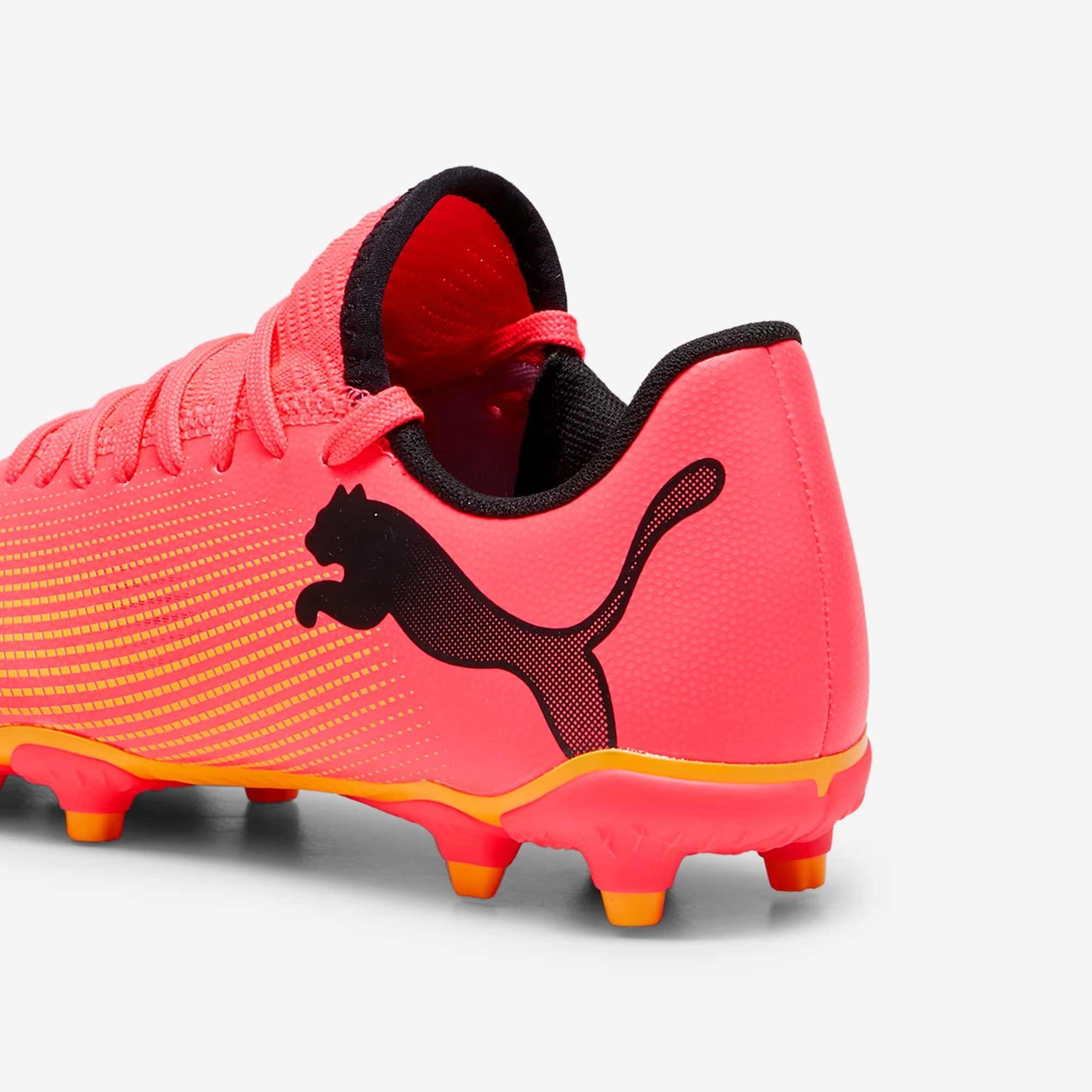 PUMA FUTURE 7 PLAY Big Kids' Firm/Artificial-Ground Low-Top Soccer Cleats - Sunset Glow-PUMA Black-Sun Stream