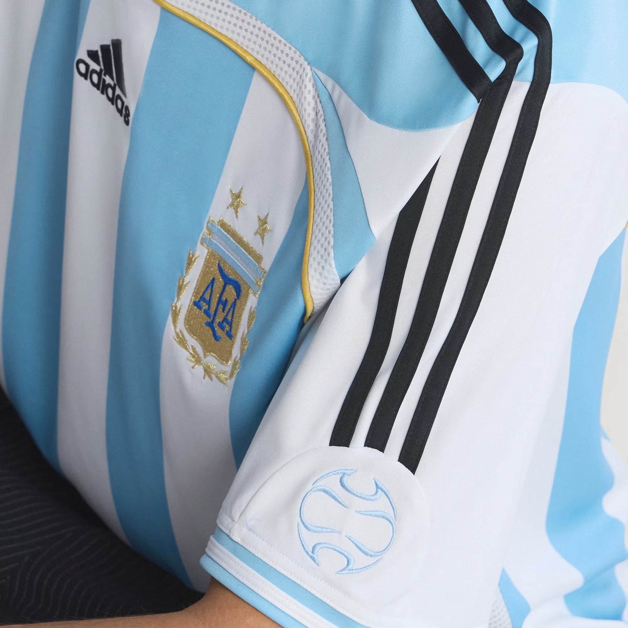 adidas Argentina Home 2006 Men's Soccer Jersey - White / Clear Blue