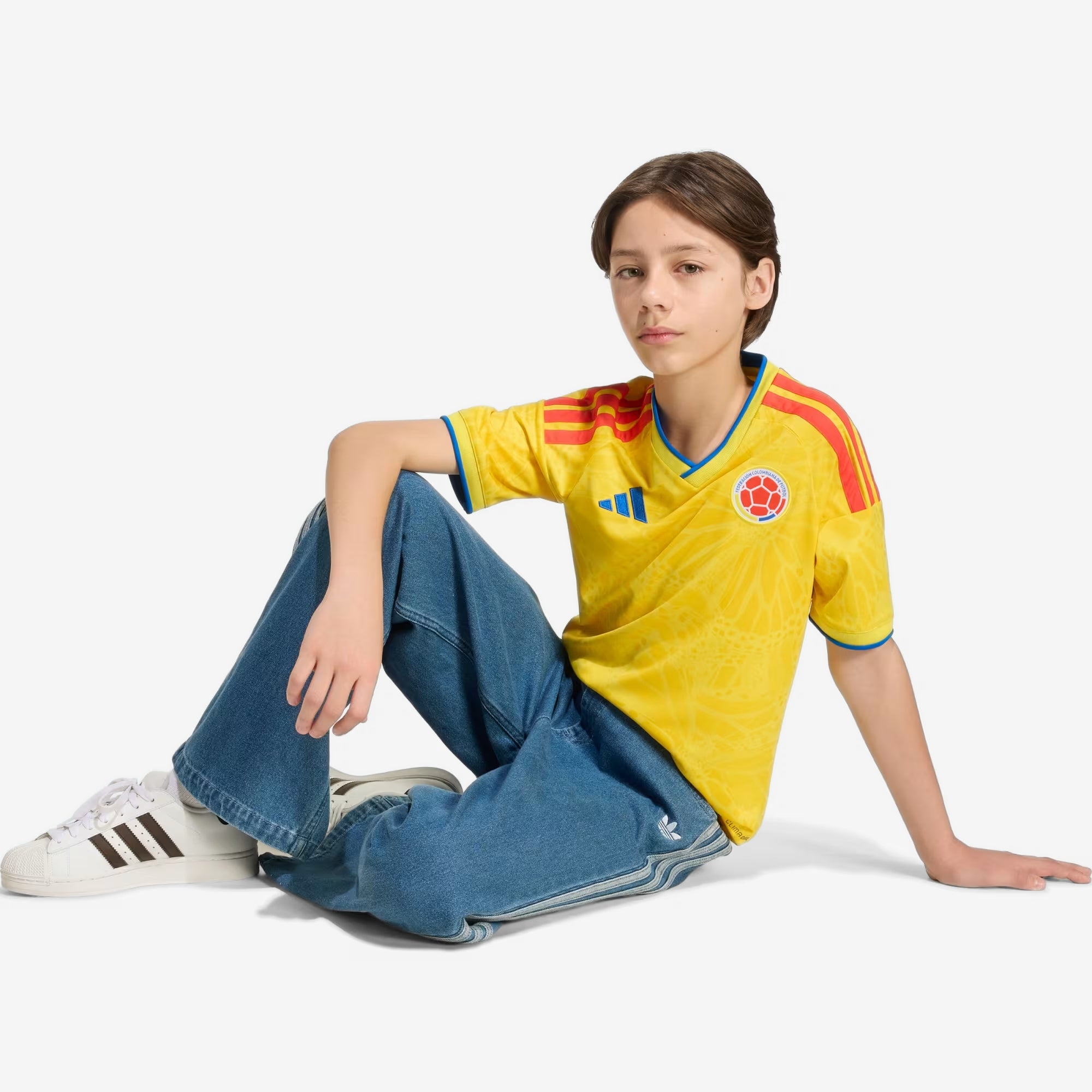 adidas Colombia 2026 Stadium Home Big Kids' Soccer Jersey - Impact Yellow
