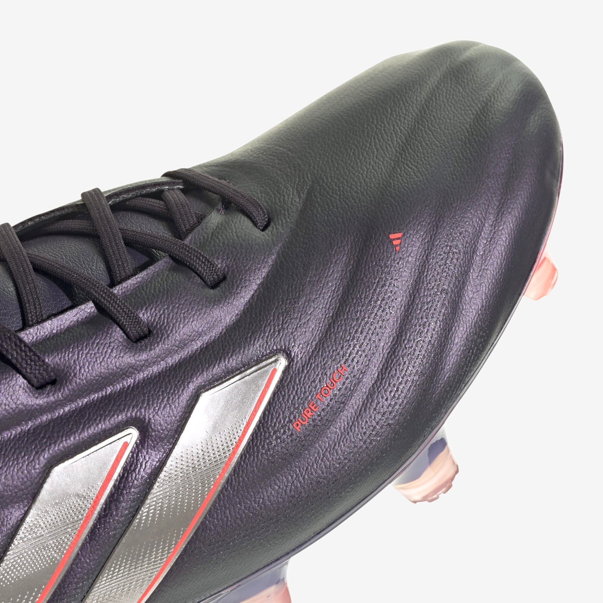 adidas Copa Pure 2 Elite FG Low-Top Soccer Cleats - Aurora Black / Platinum Metallic / Turbo