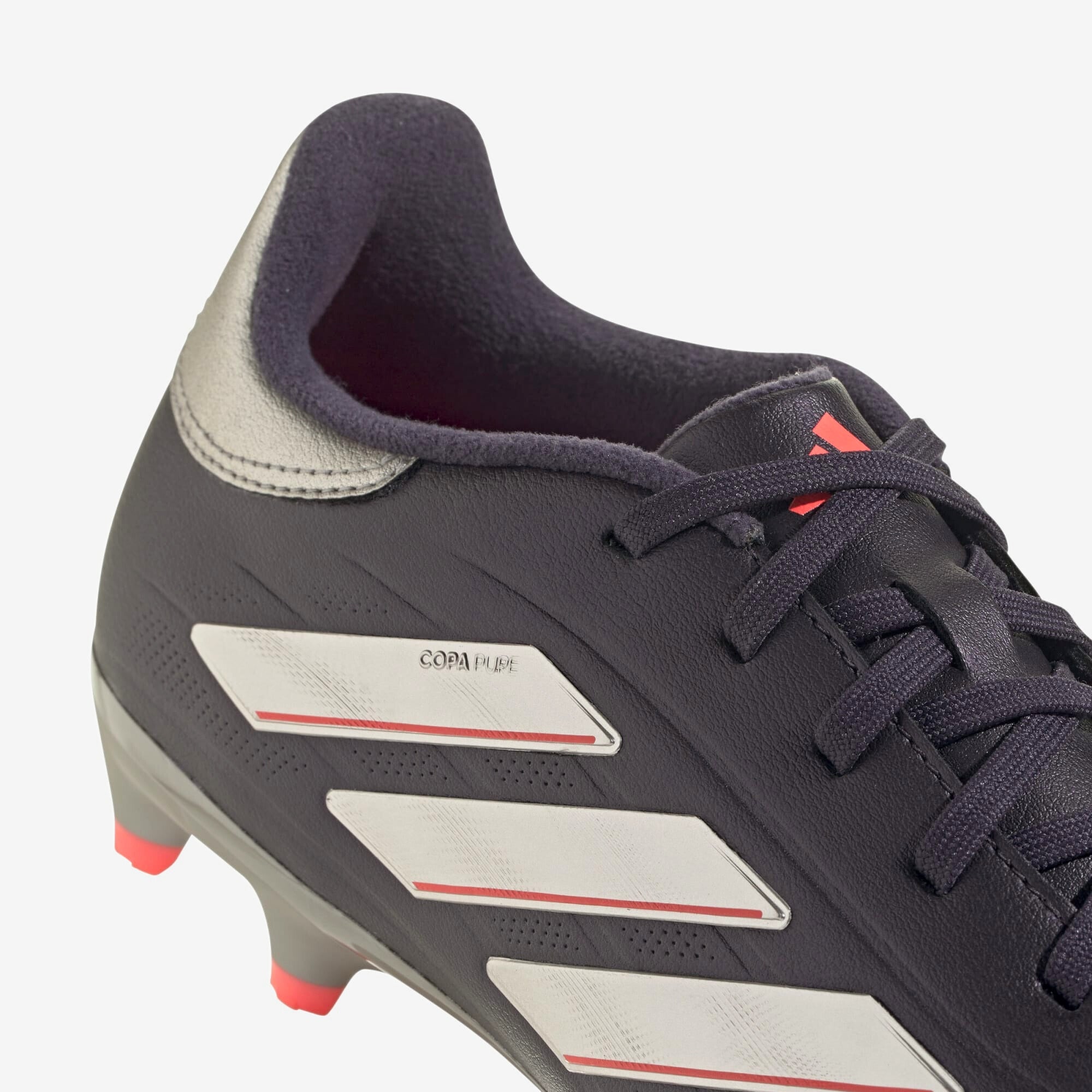 adidas Copa Pure 2 League FG Low-Top Soccer Cleats - Aurora Black / Platinum Metallic / Turbo