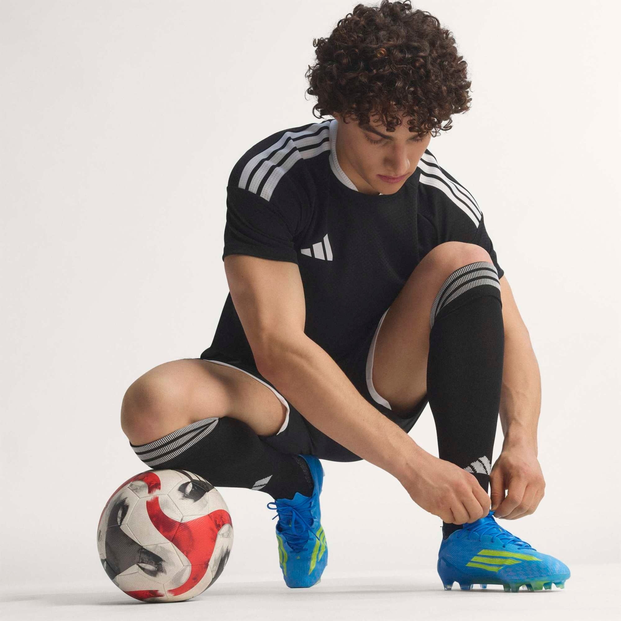 adidas F50 Elite Firm-Ground Low-Top Soccer Cleats - Lucid Ray Blue / Team Solar Yellow 2 / Lucid Aquamarine