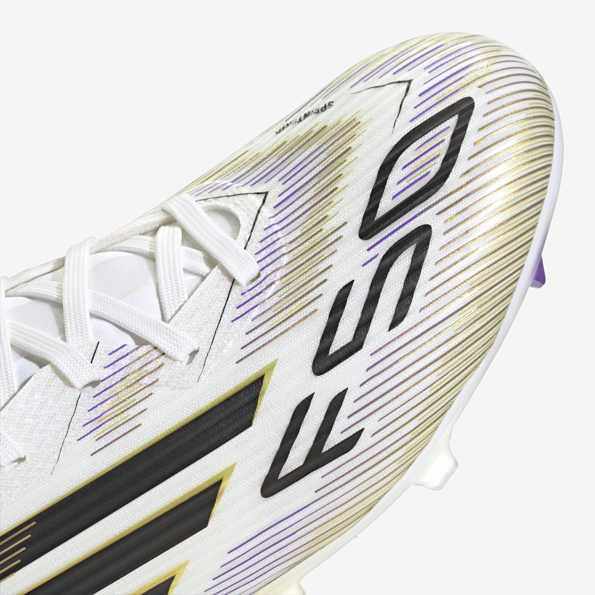 adidas F50 League Firm/Multi-Ground Low-Top Soccer Cleats - Cloud White / Core Black / Gold Metallic