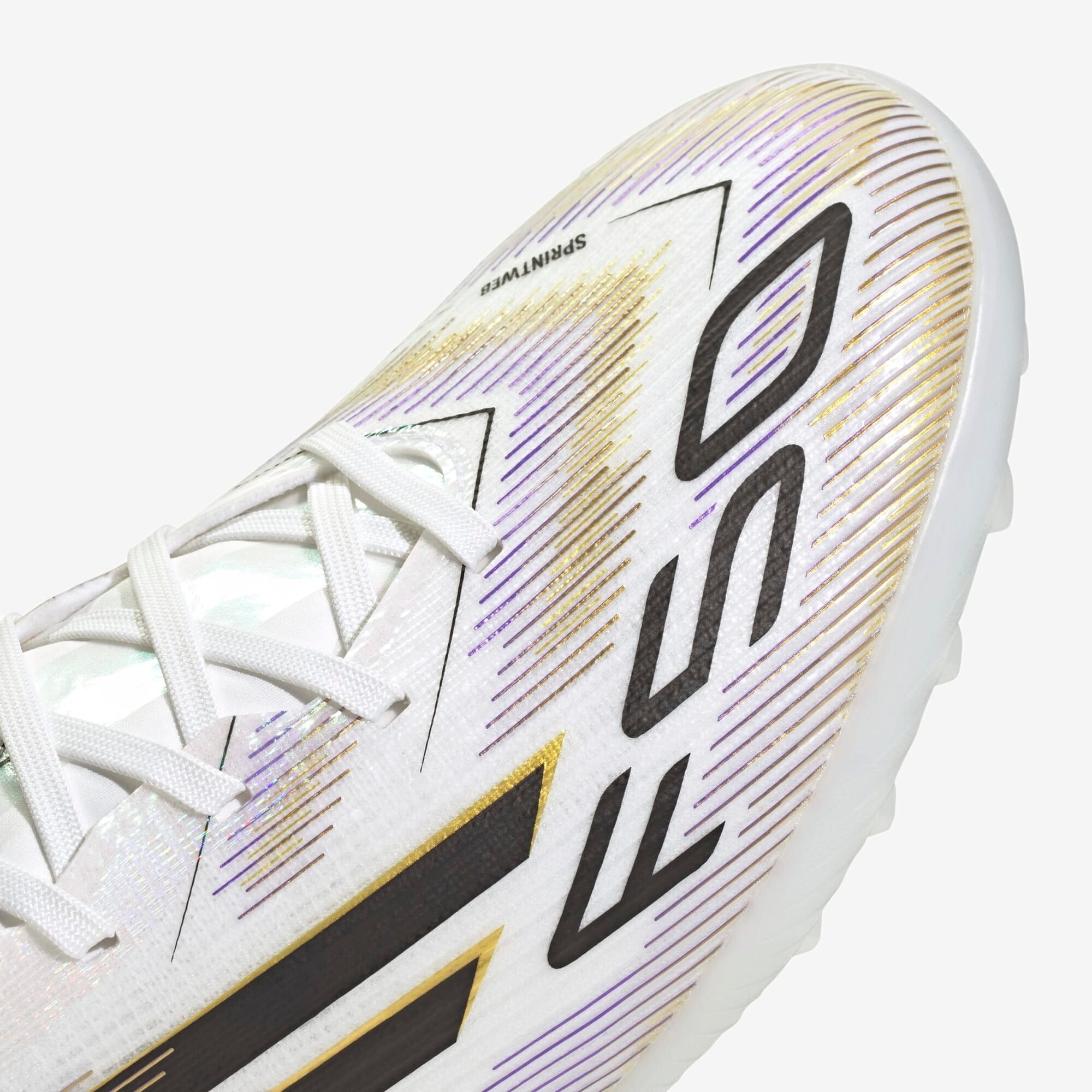 adidas F50 Pro Turf Low-Top Soccer Shoes - Cloud White / Core Black / Gold Metallic