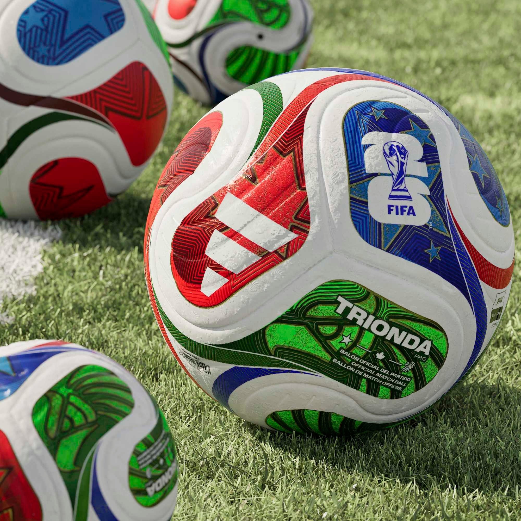 adidas FIFA World Cup 26™ Trionda Pro Soccer Ball - White / Solar Blue / Hi-Res Red / Flash Lime