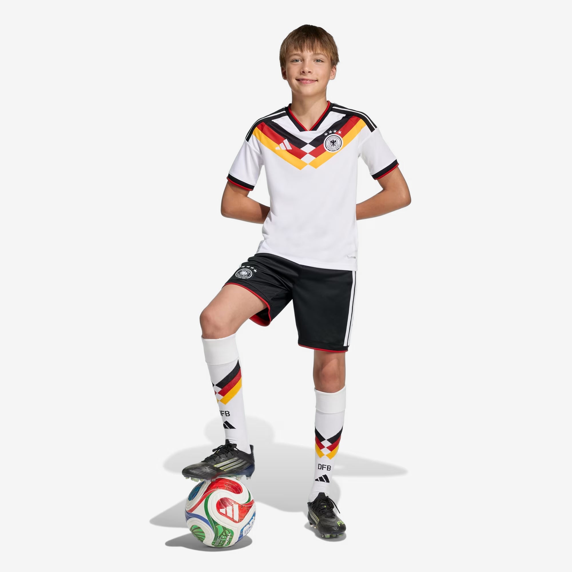 adidas Germany 2026 Stadium Home Big Kids' Soccer Jersey - White