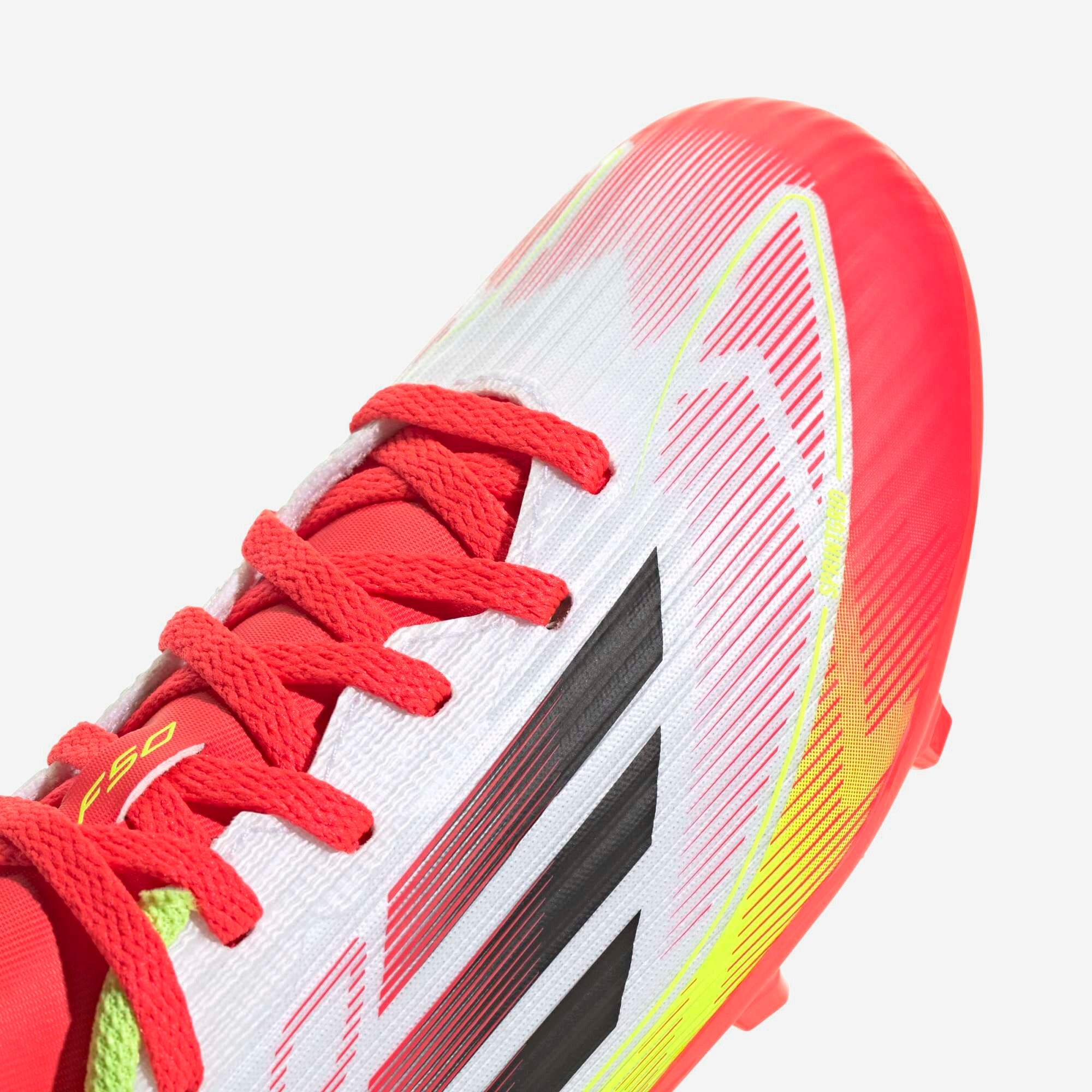 adidas Jr. F50 League Big Kids' Firm/Multi-Ground Low-Top Soccer Cleats - Cloud White / Core Black / Solar Yellow