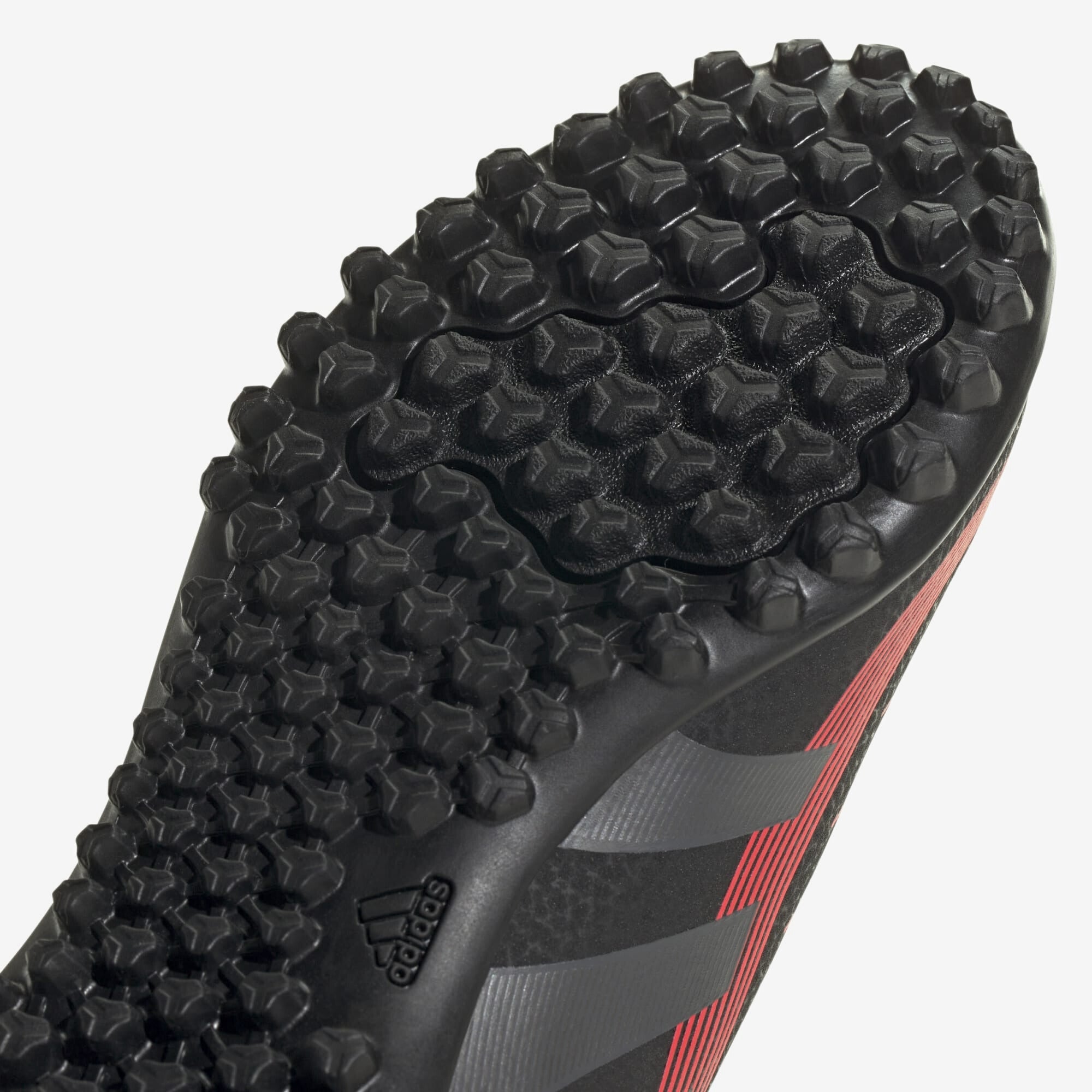 adidas Jr. Predator Club Big Kids' Turf Low-Top Soccer Shoes - Core Black / Grey Four / Lucid Red