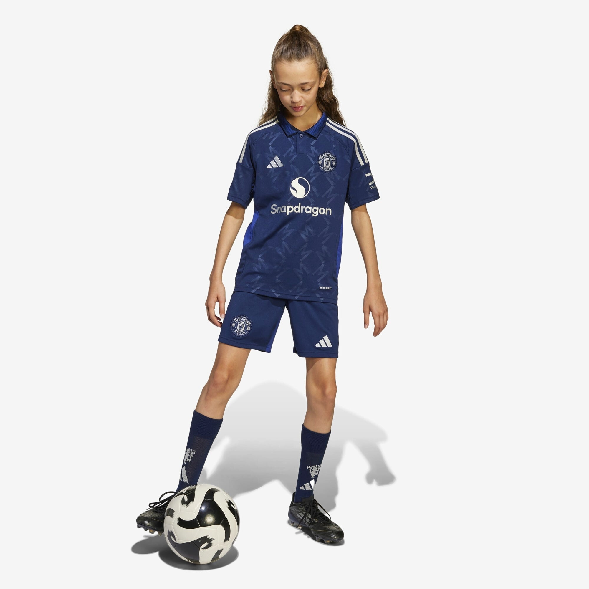 adidas Manchester United 2024/25 Stadium Away Big Kids' AEROREADY Soccer Replica Jersey - Night Indigo