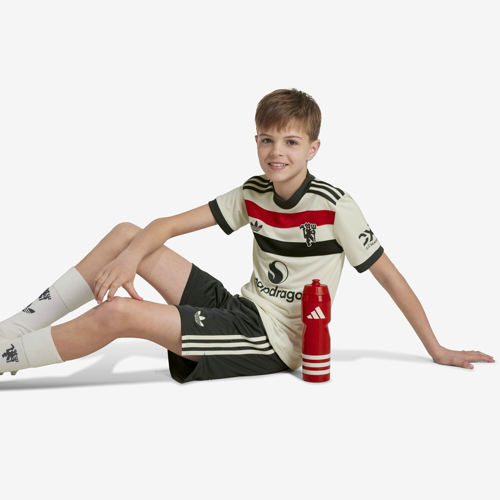 adidas Manchester United 2024/25 Stadium Third Big Kids' AEROREADY Soccer Replica Jersey - Off White