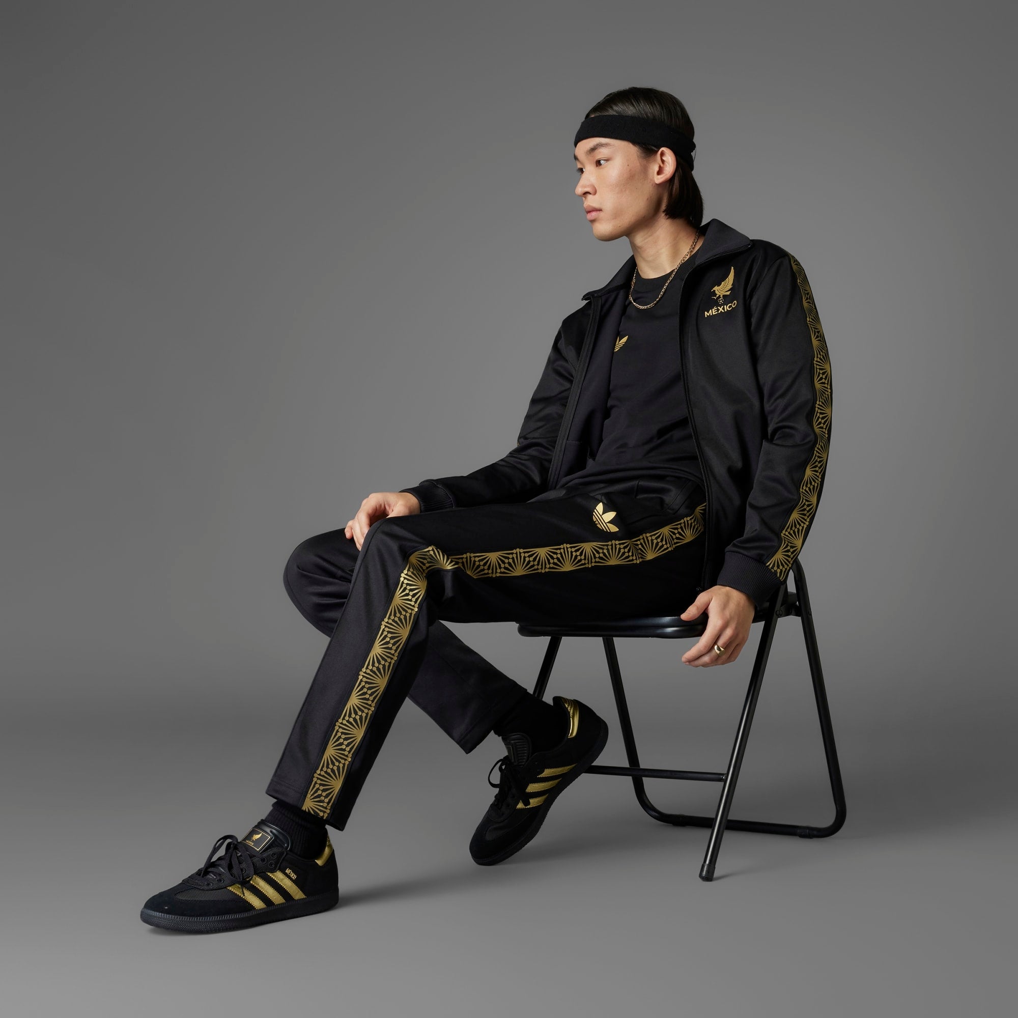 adidas Mexico 2025 Gold Track Men's Soccer Pants - Black