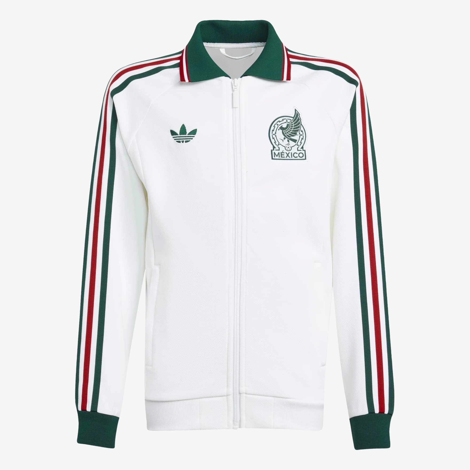 adidas Mexico Away Anthem Big Kids' Full-Zip Soccer Track Jacket - White