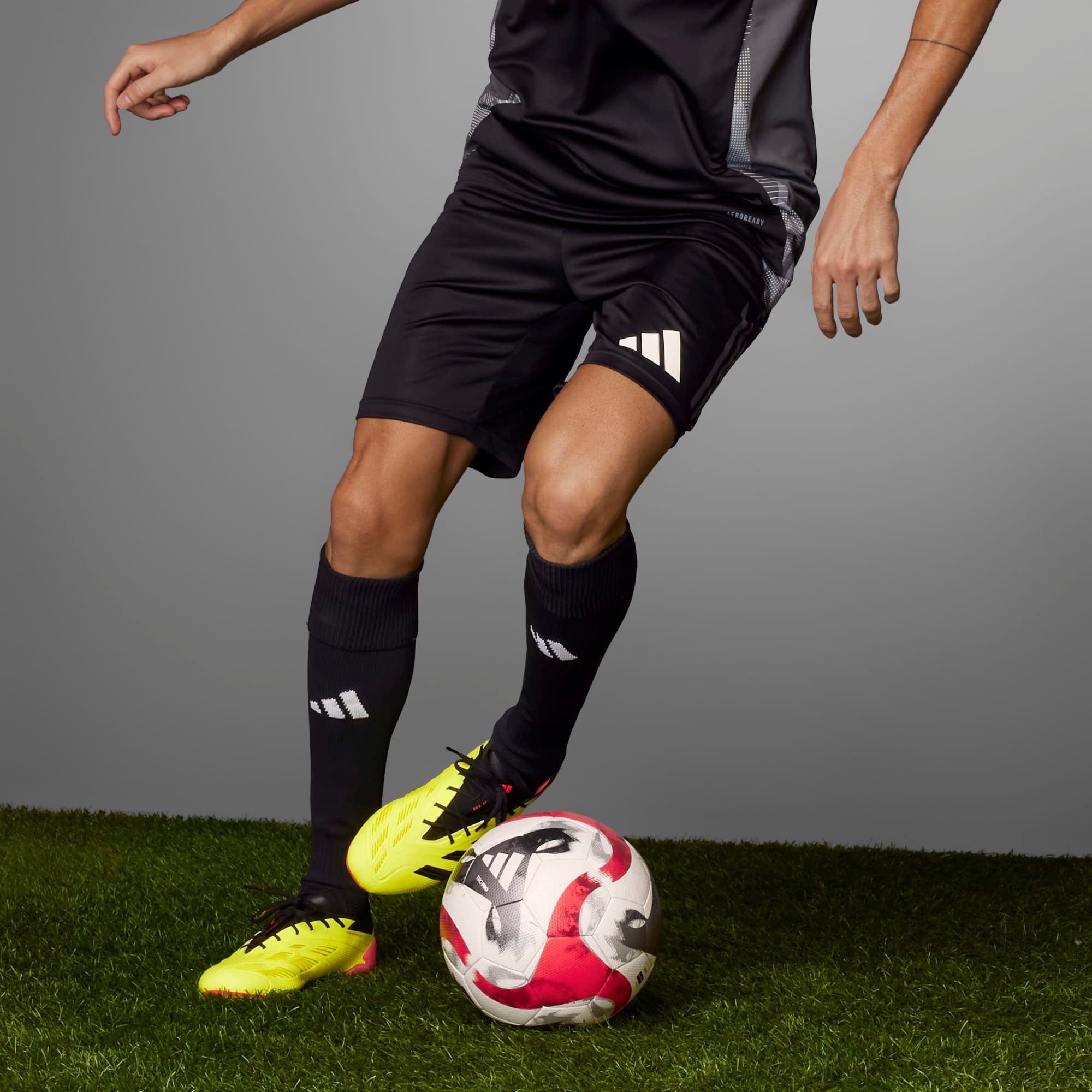 adidas Predator Elite Firm-Ground Low-Top Soccer Cleats - Team Solar Yellow 2 / Core Black / Solar Red