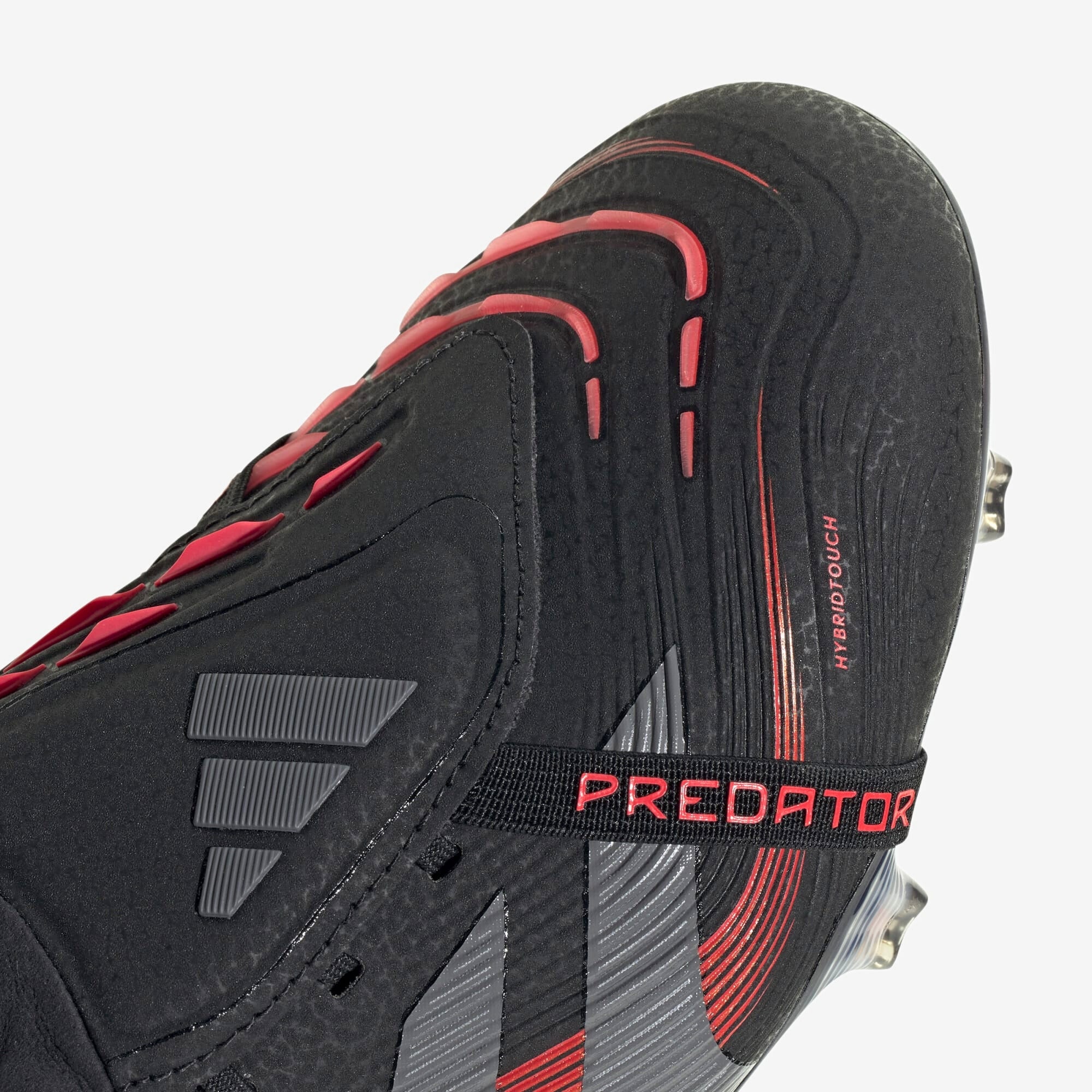 adidas Predator Elite Fold-Over Tongue FG Low-Top Soccer Cleats - Core Black / Grey Four / Lucid Red