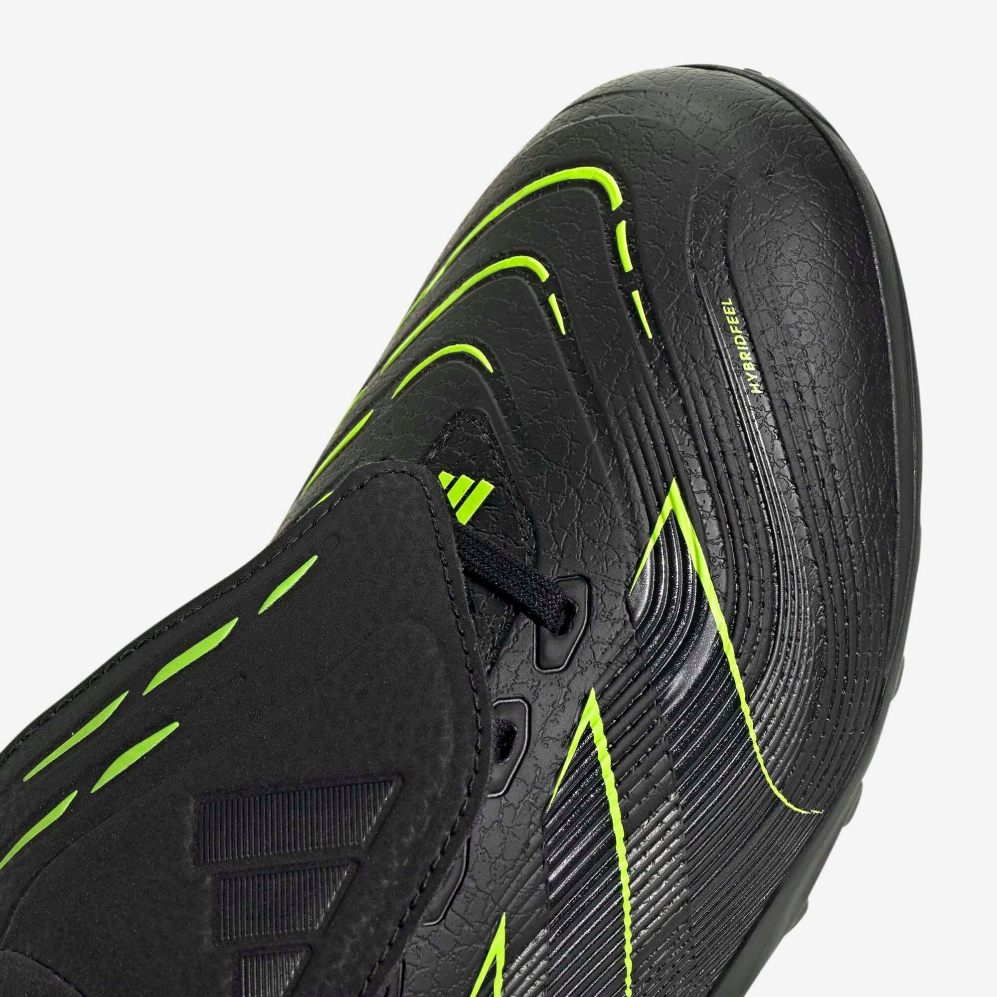 adidas Predator League Fold-Over Tongue Turf Low-Top Soccer Shoes - Core Black / Carbon / Lucid Lemon