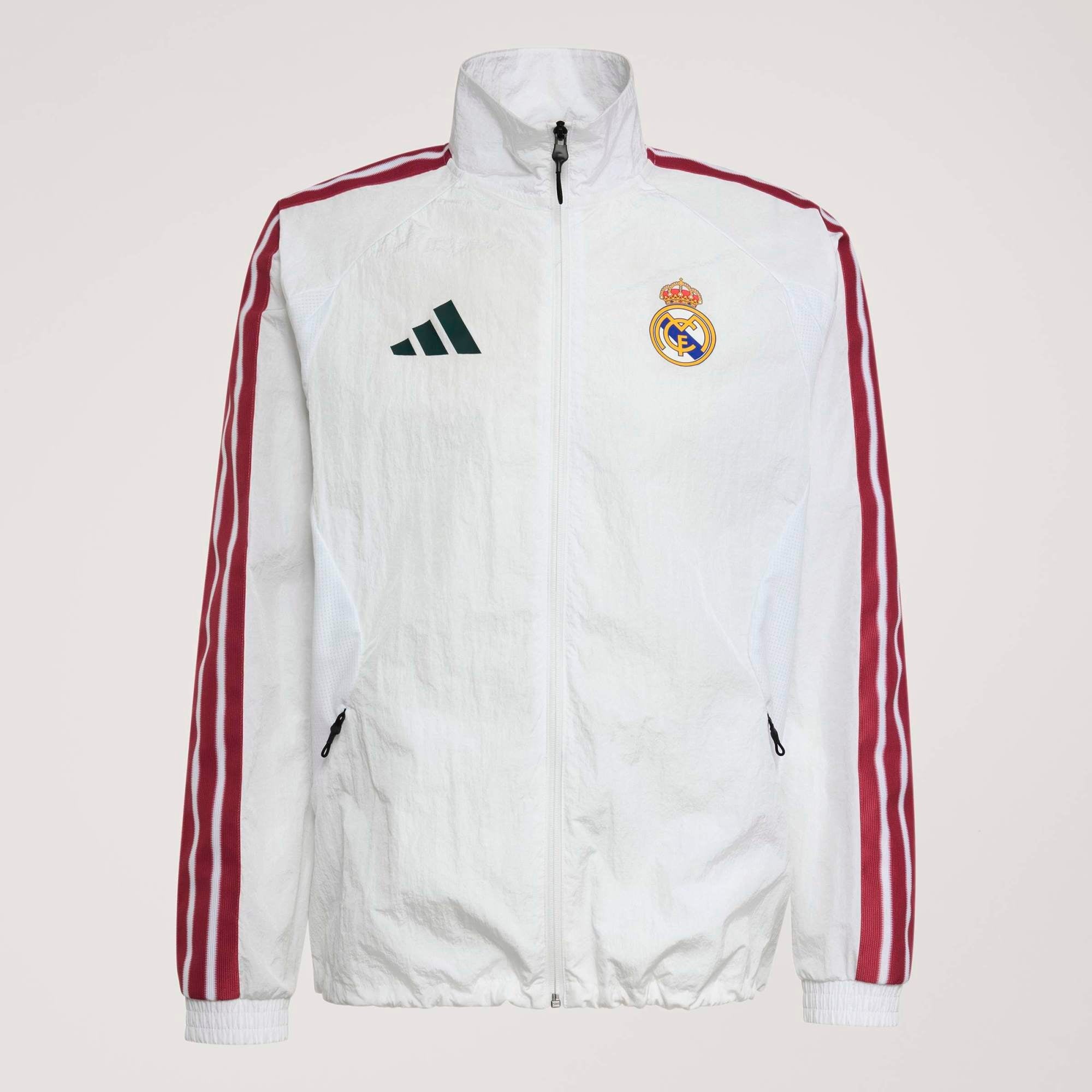adidas Real Madrid Home Anthem Men's Full-Zip Soccer Jacket (White)